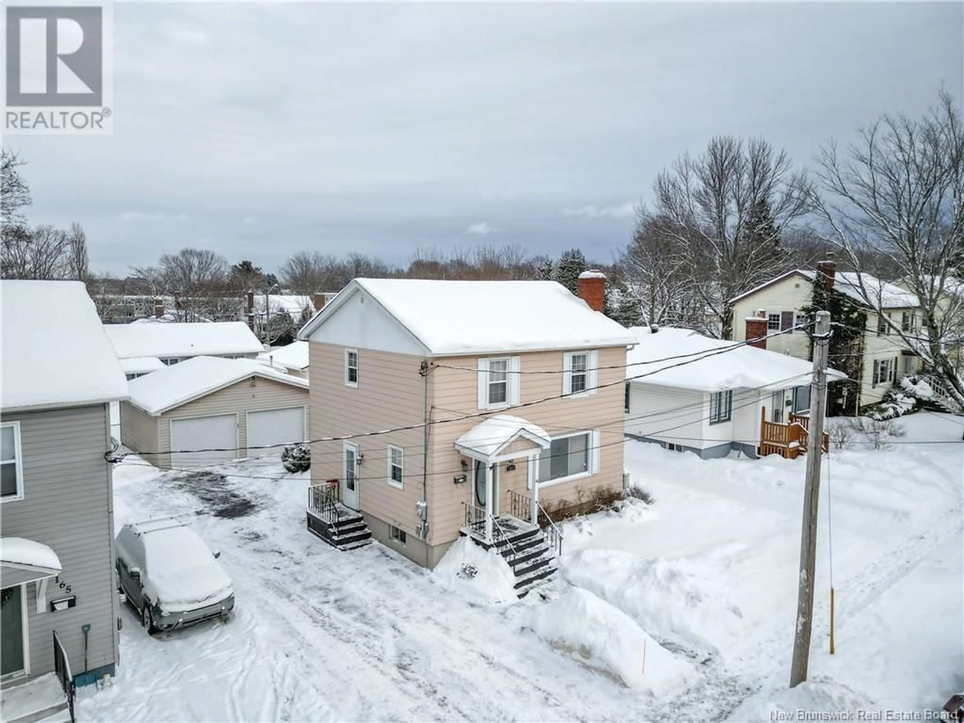 A pic from outside/outdoor area/front of a property/back of a property/a pic from drone, street for 161 West Lane, Moncton New Brunswick E1C6V1