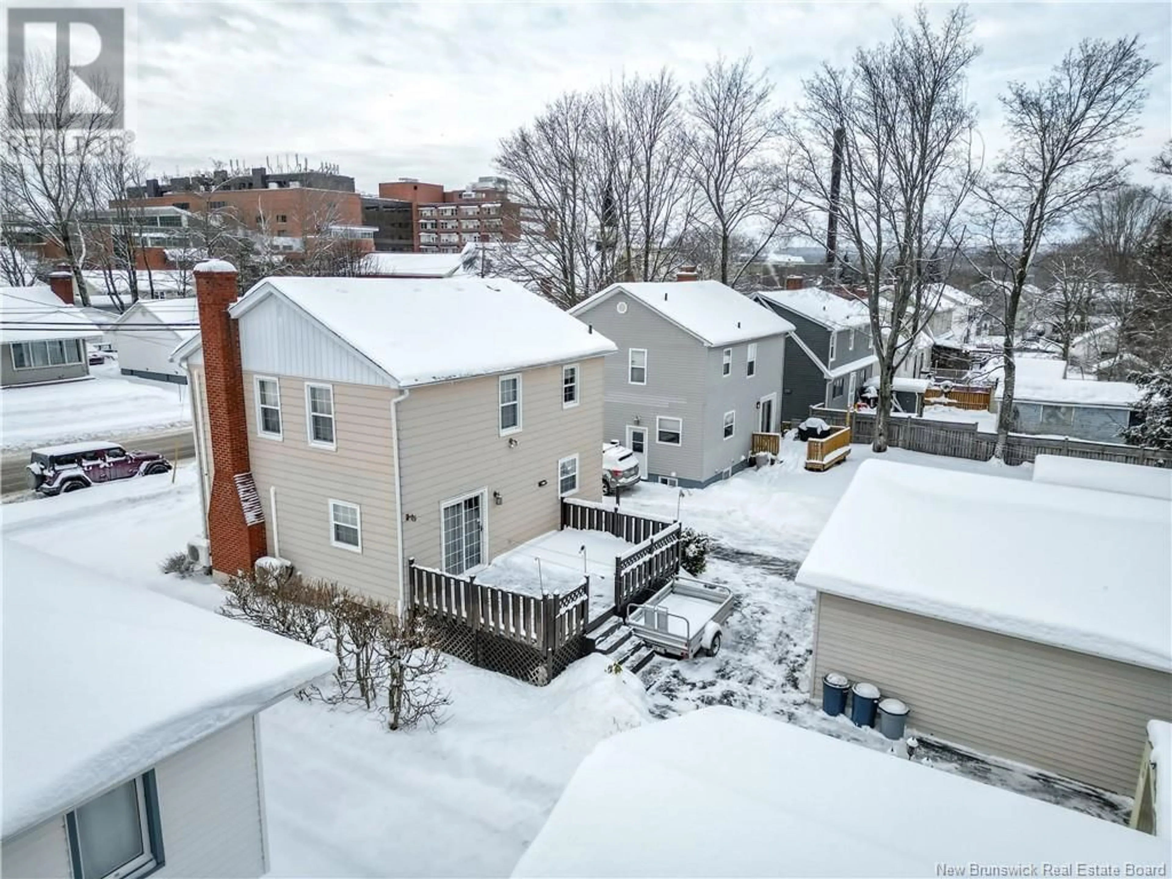 A pic from outside/outdoor area/front of a property/back of a property/a pic from drone, city buildings view from balcony for 161 West Lane, Moncton New Brunswick E1C6V1