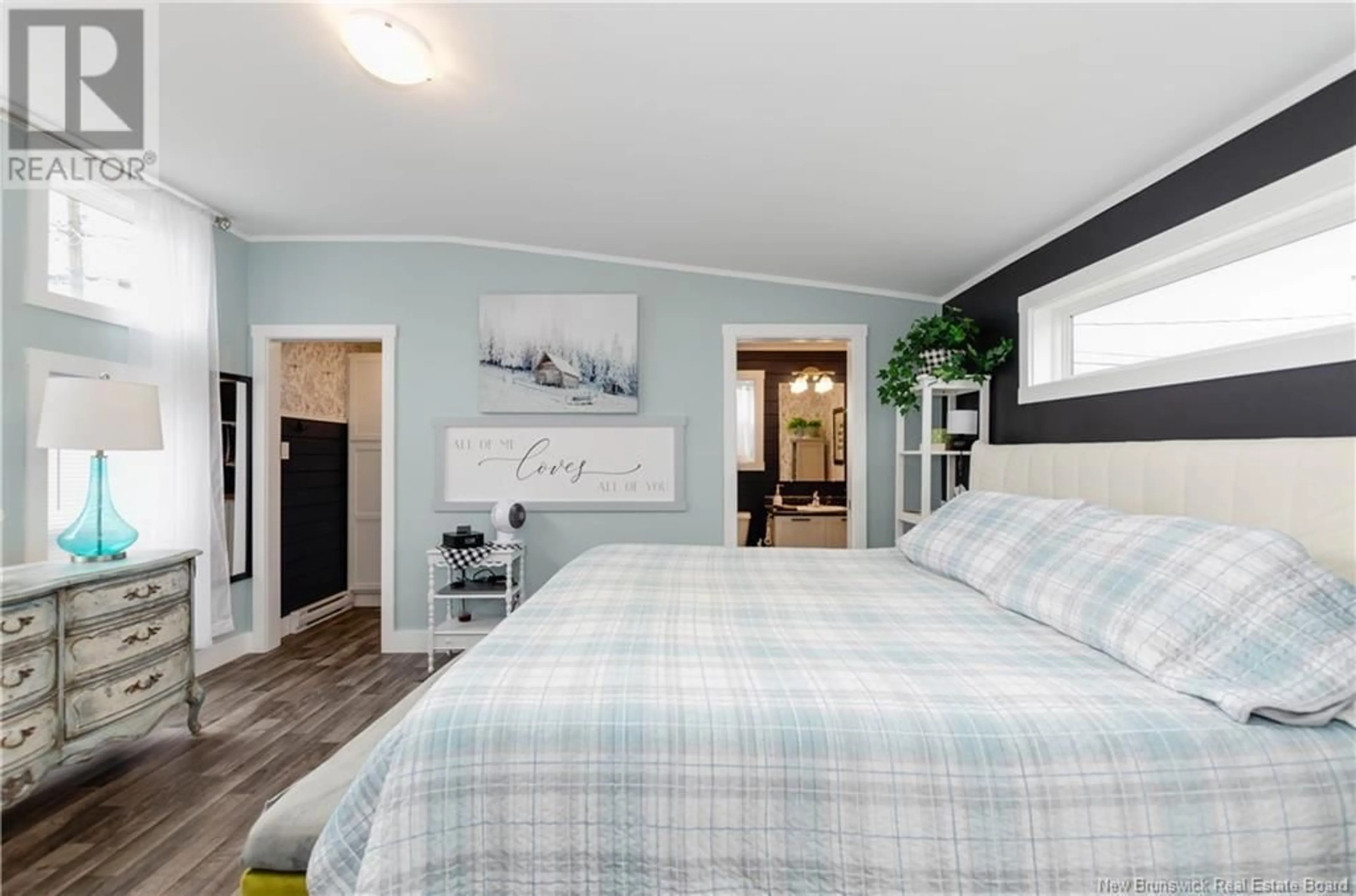 Bedroom with bed, wood/laminate floor for 30 Tulip Drive, Riverview New Brunswick E1B5B5