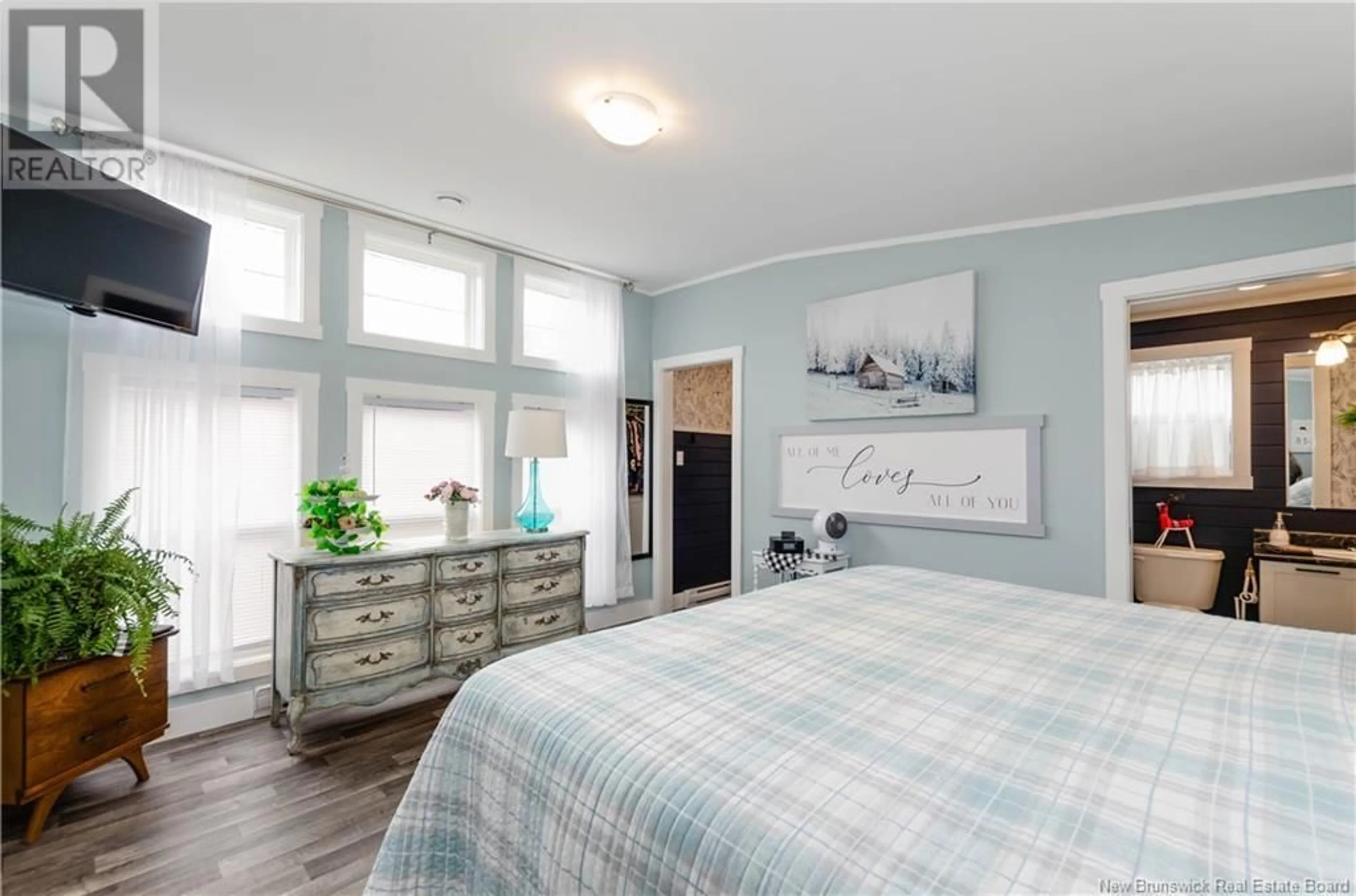 Bedroom with bed, wood/laminate floor for 30 Tulip Drive, Riverview New Brunswick E1B5B5