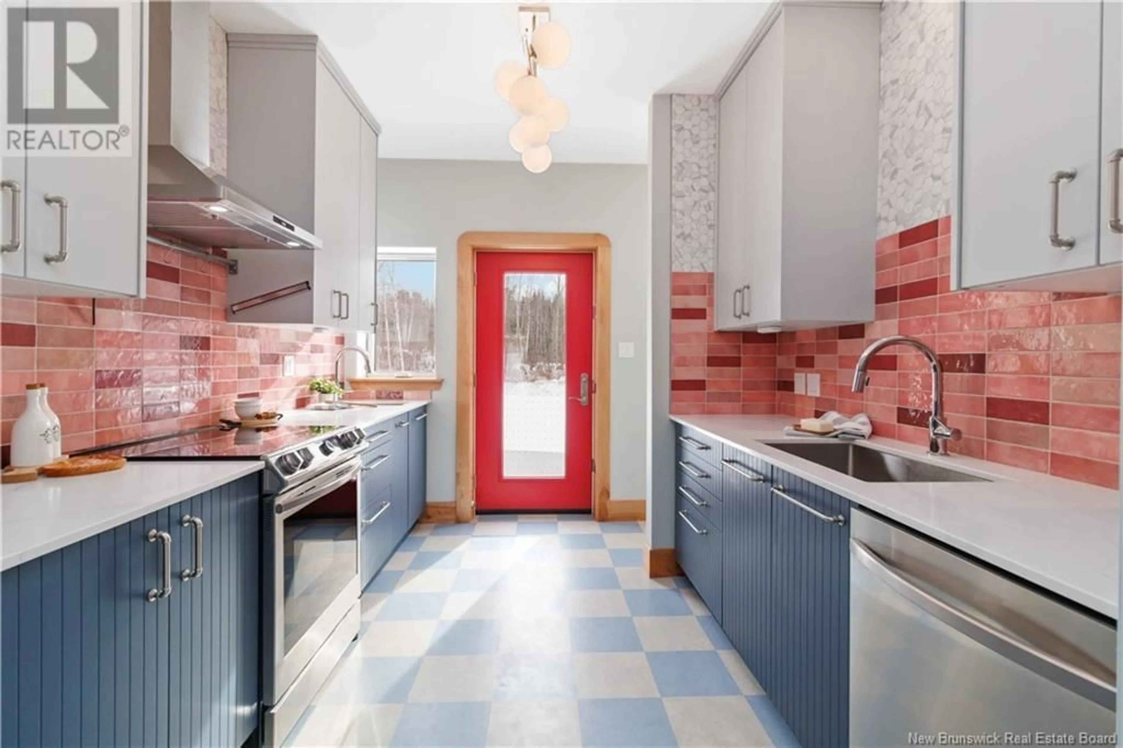 Contemporary kitchen, ceramic/tile floor for 90 Munner Drive, Fredericton New Brunswick E3A9M9