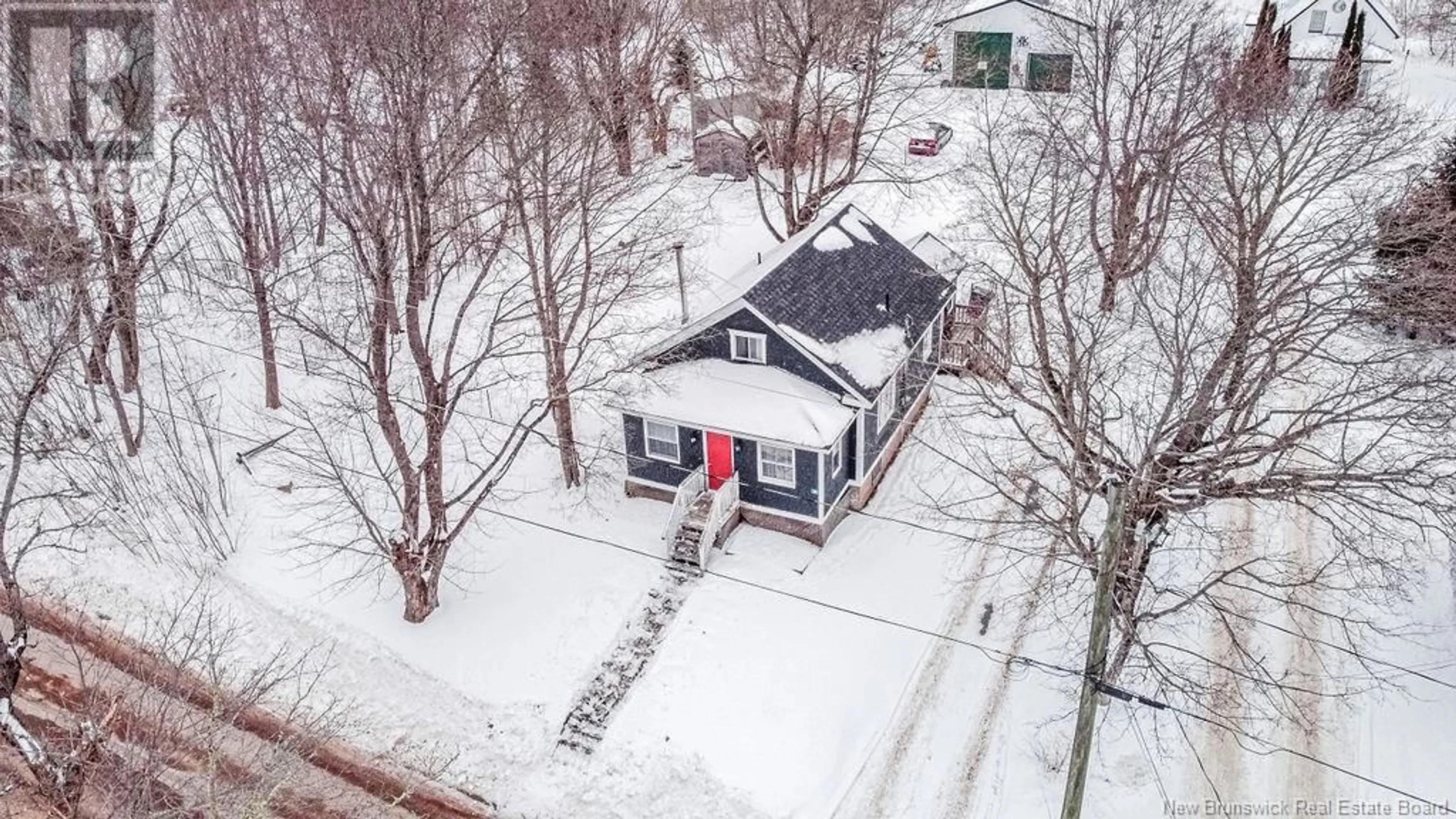 A pic from outside/outdoor area/front of a property/back of a property/a pic from drone, street for 18 Hanselpacker Road, Harvey New Brunswick E6K1A3