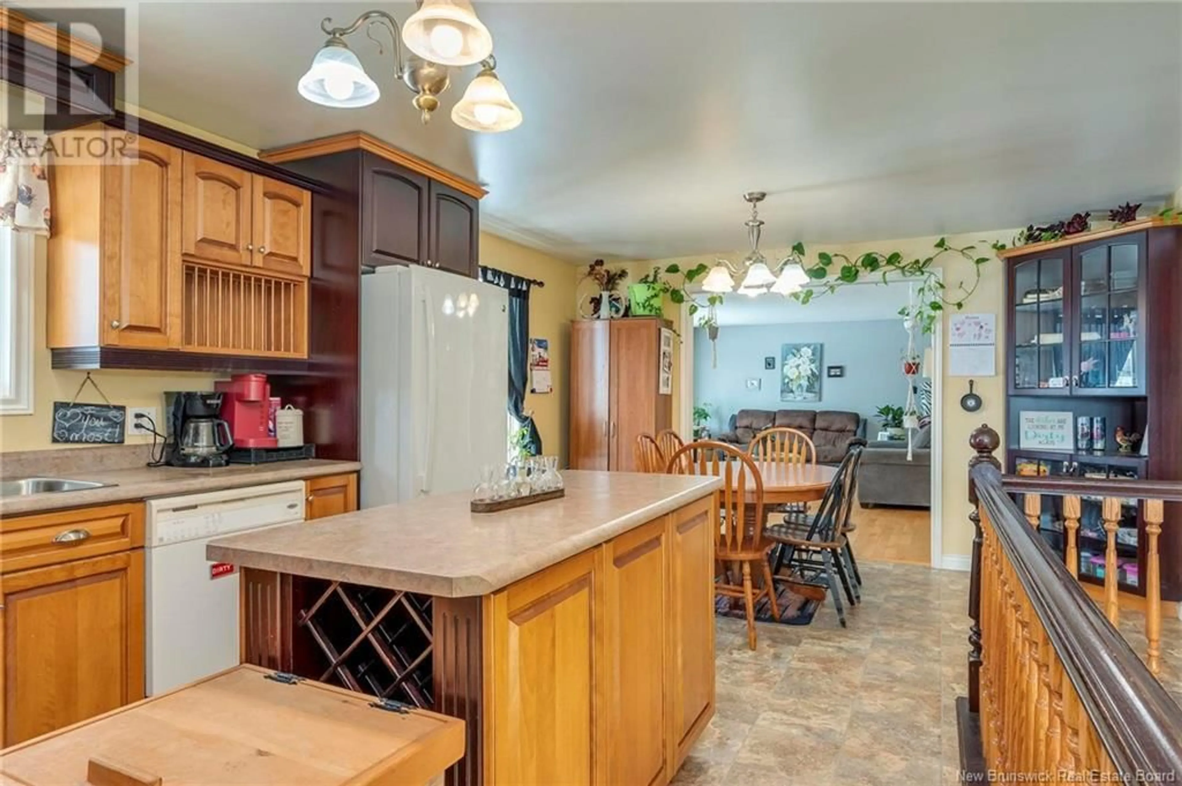 Open concept kitchen, ceramic/tile floor for 18 Petite Branche Road, Acadieville New Brunswick E4Y1N2