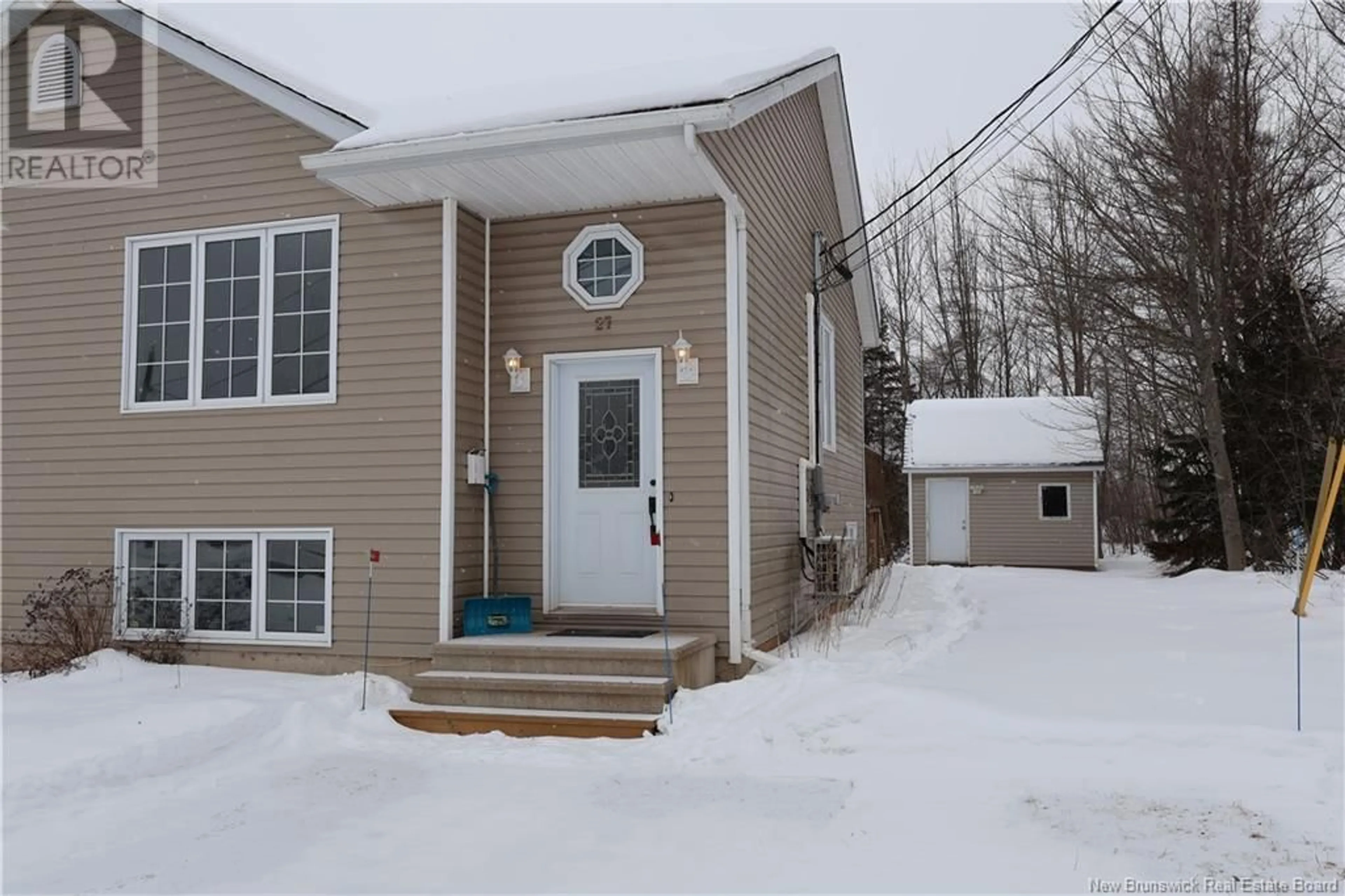 Home with vinyl exterior material, street for 27 Devarenne Street, Dieppe New Brunswick E1A0C7