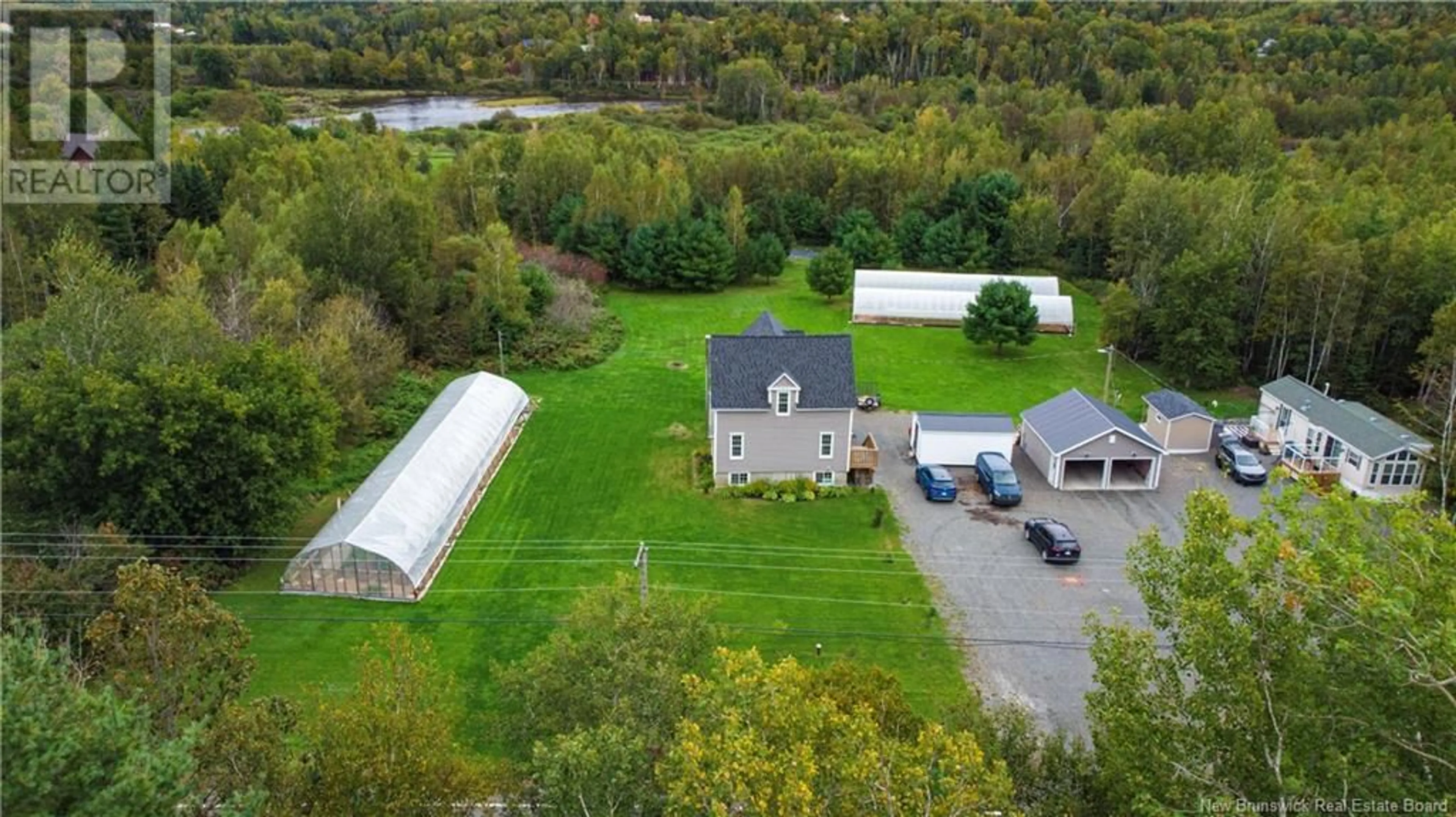 A pic from outside/outdoor area/front of a property/back of a property/a pic from drone, water/lake/river/ocean view for 1322 ROUTE 148, Durham Bridge New Brunswick E6C1K4