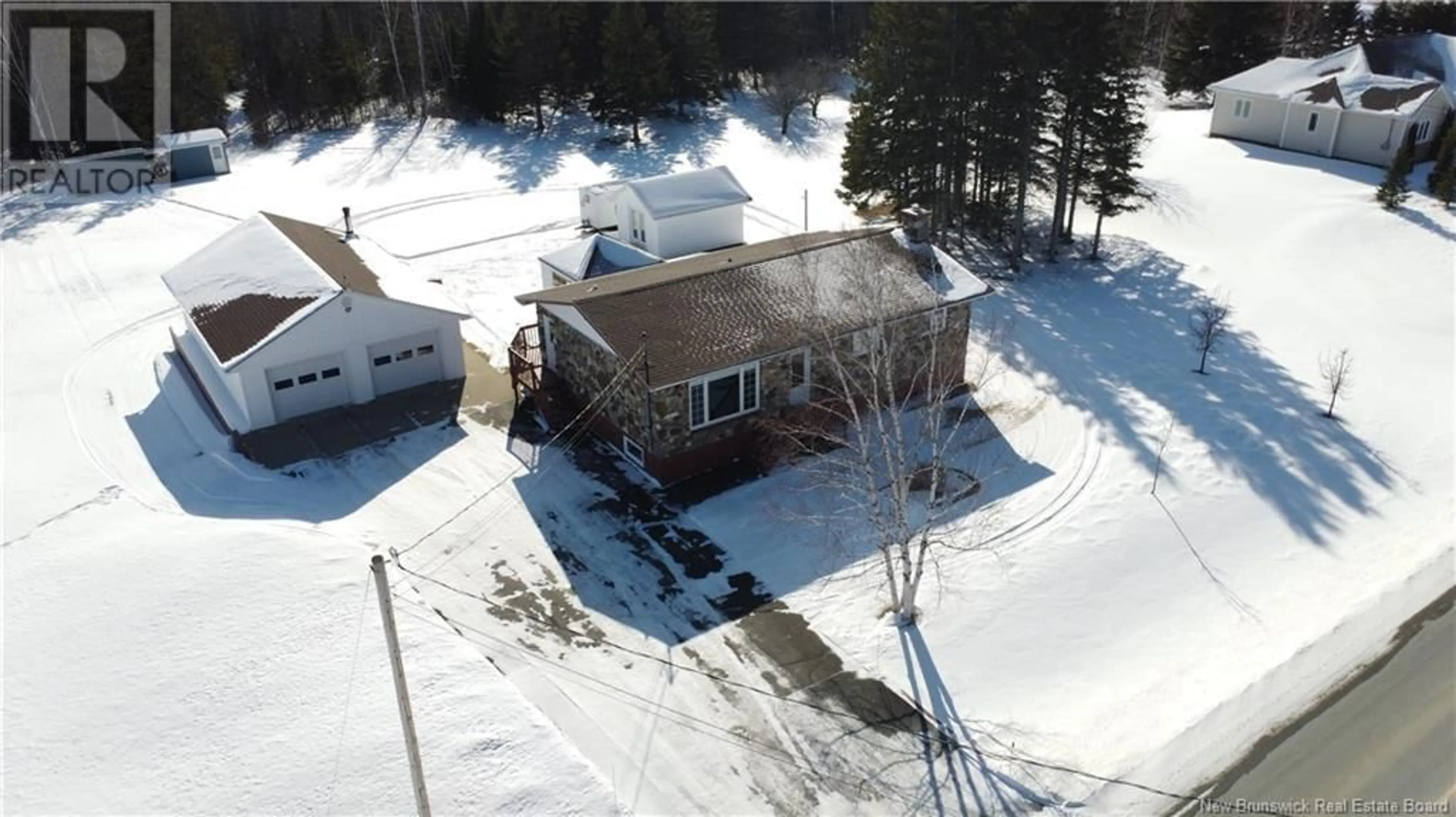 A pic from outside/outdoor area/front of a property/back of a property/a pic from drone, street for 2213 Chemin Sormany, Sormany New Brunswick E8K3B1