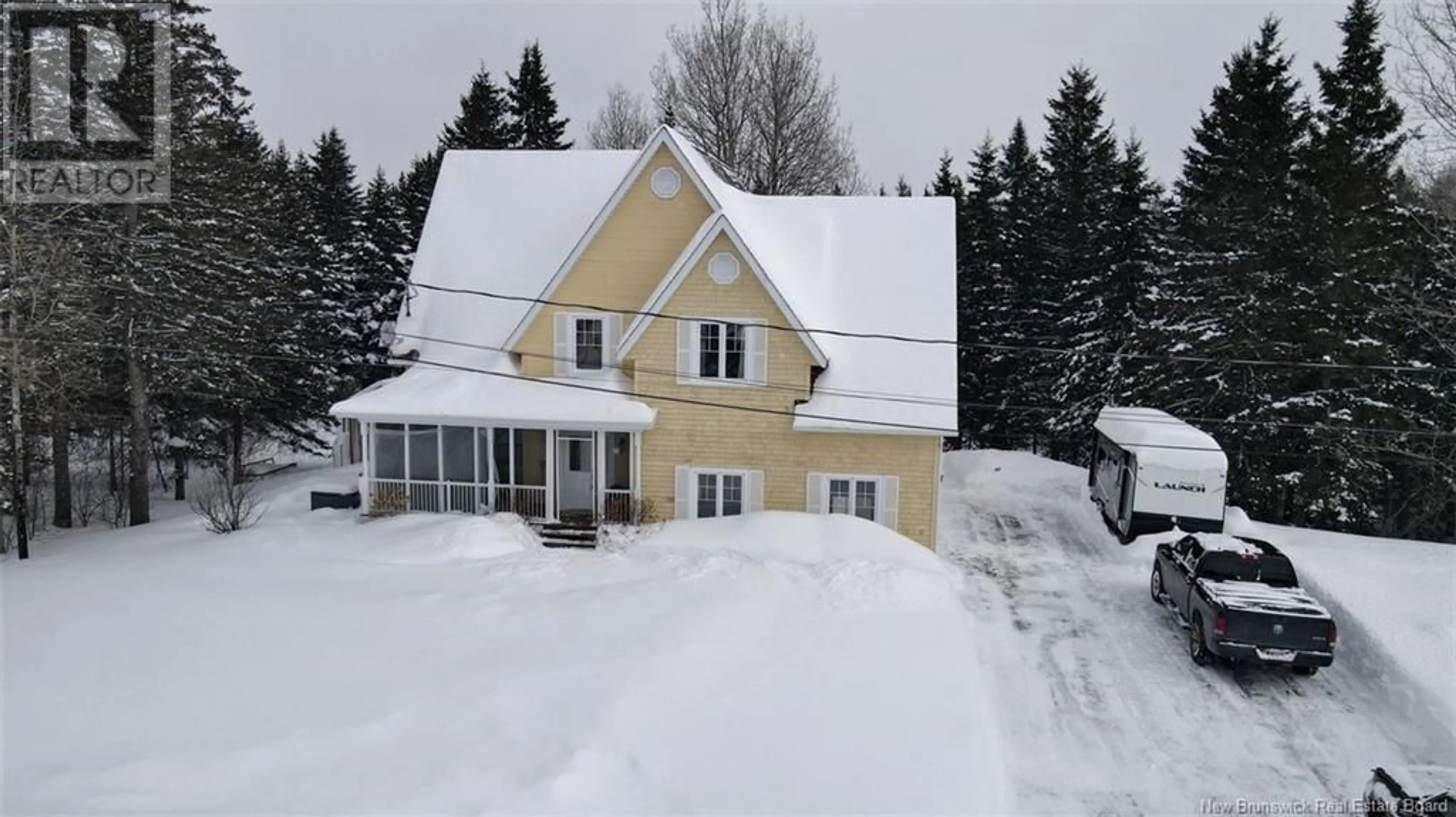 A pic from outside/outdoor area/front of a property/back of a property/a pic from drone, street for 6 Des Merles Street, Kedgwick New Brunswick E8B0A5