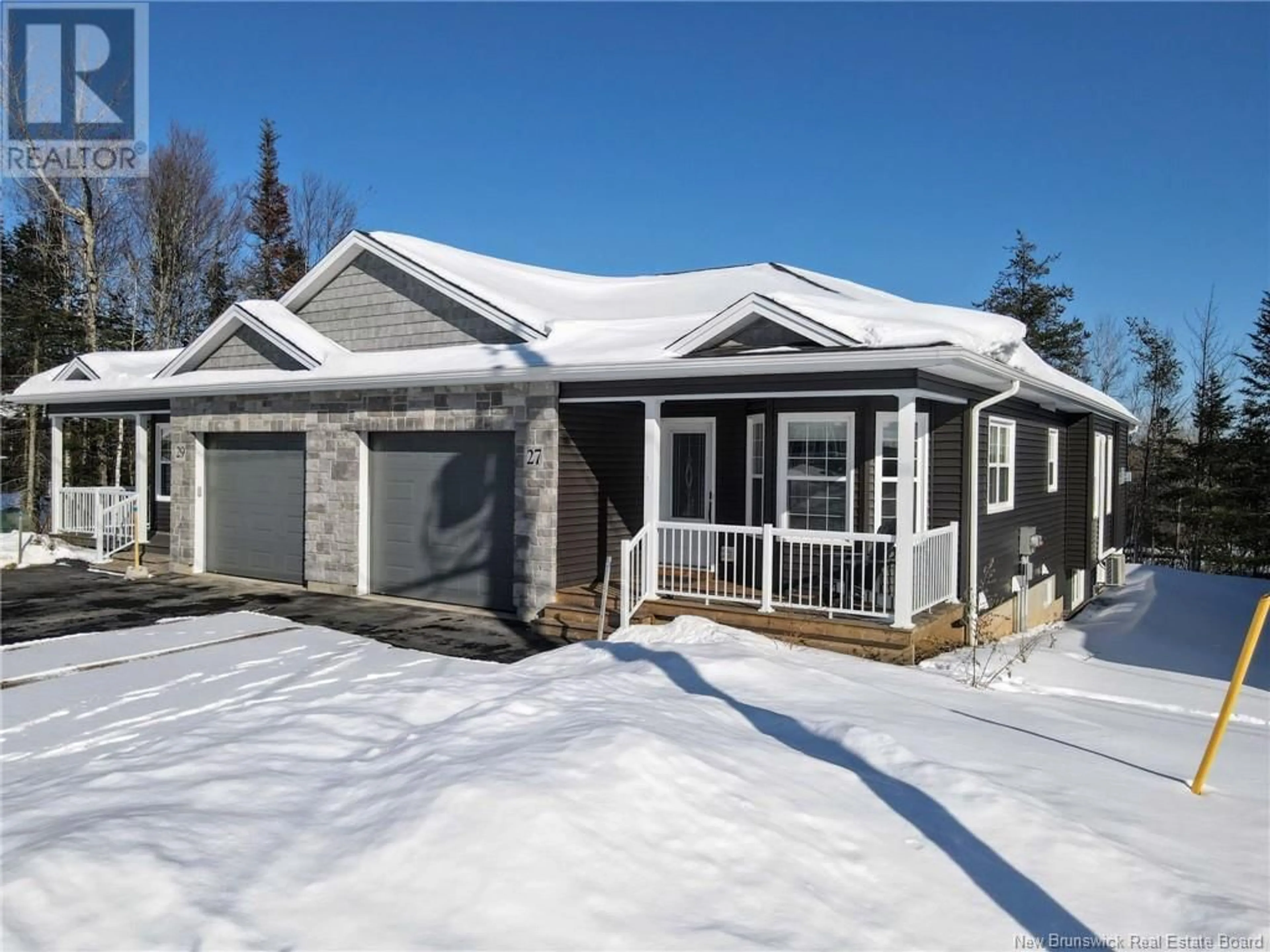 Home with vinyl exterior material, street for 27 Sedona Crescent, Moncton New Brunswick E1G6C5