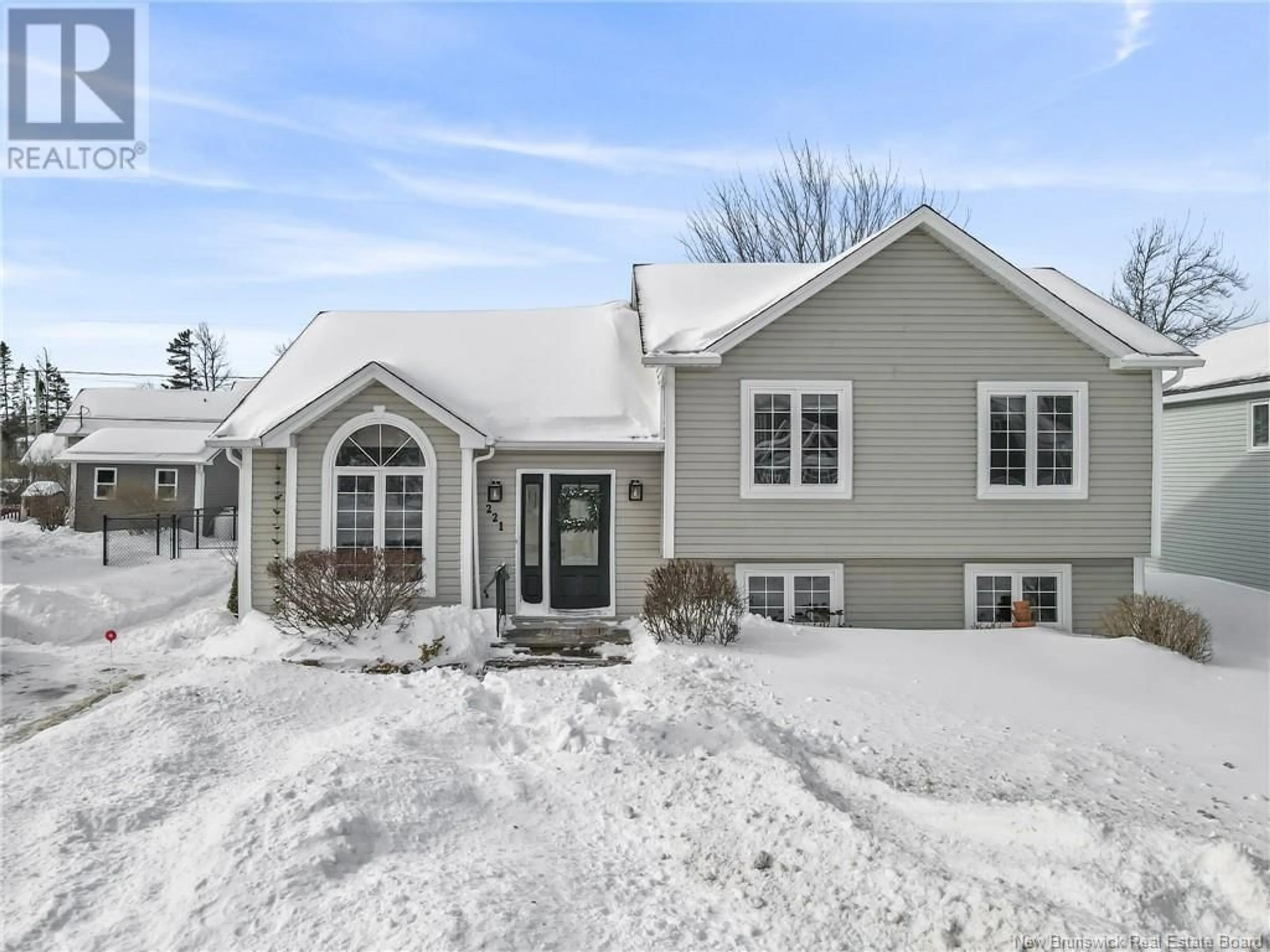 Home with vinyl exterior material, street for 221 Sunshine Drive, Moncton New Brunswick E1G2J6