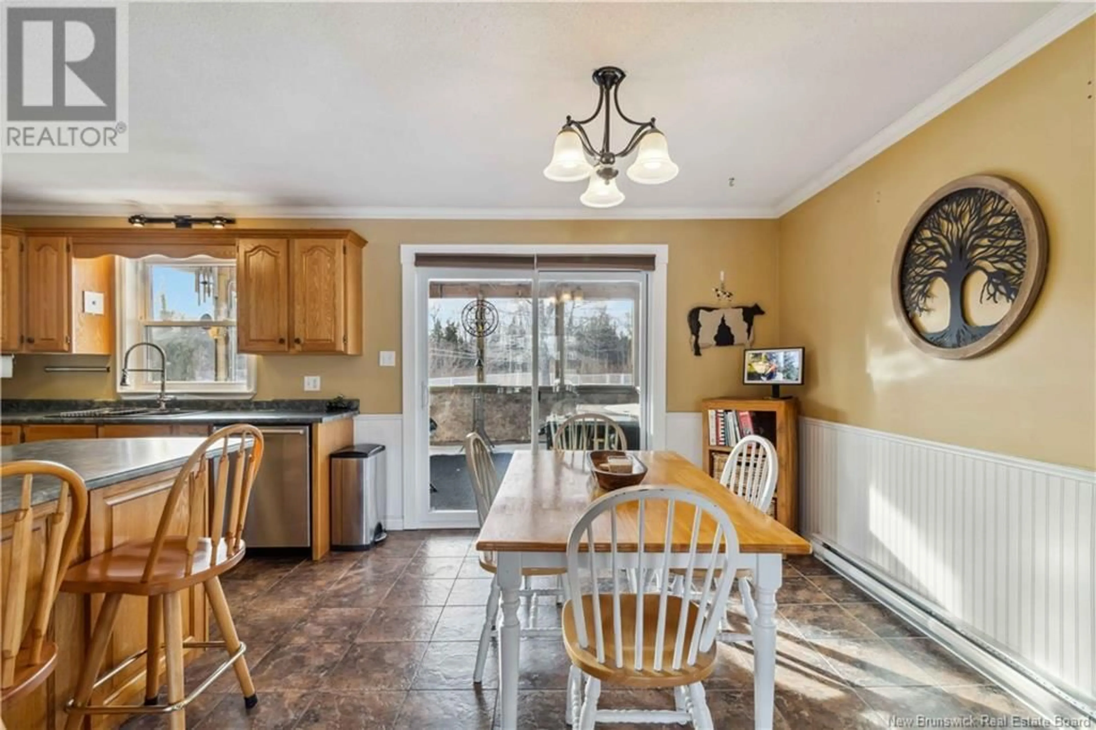 Open concept kitchen, ceramic/tile floor for 228 Serenity Lane, Fredericton New Brunswick E3B7T4