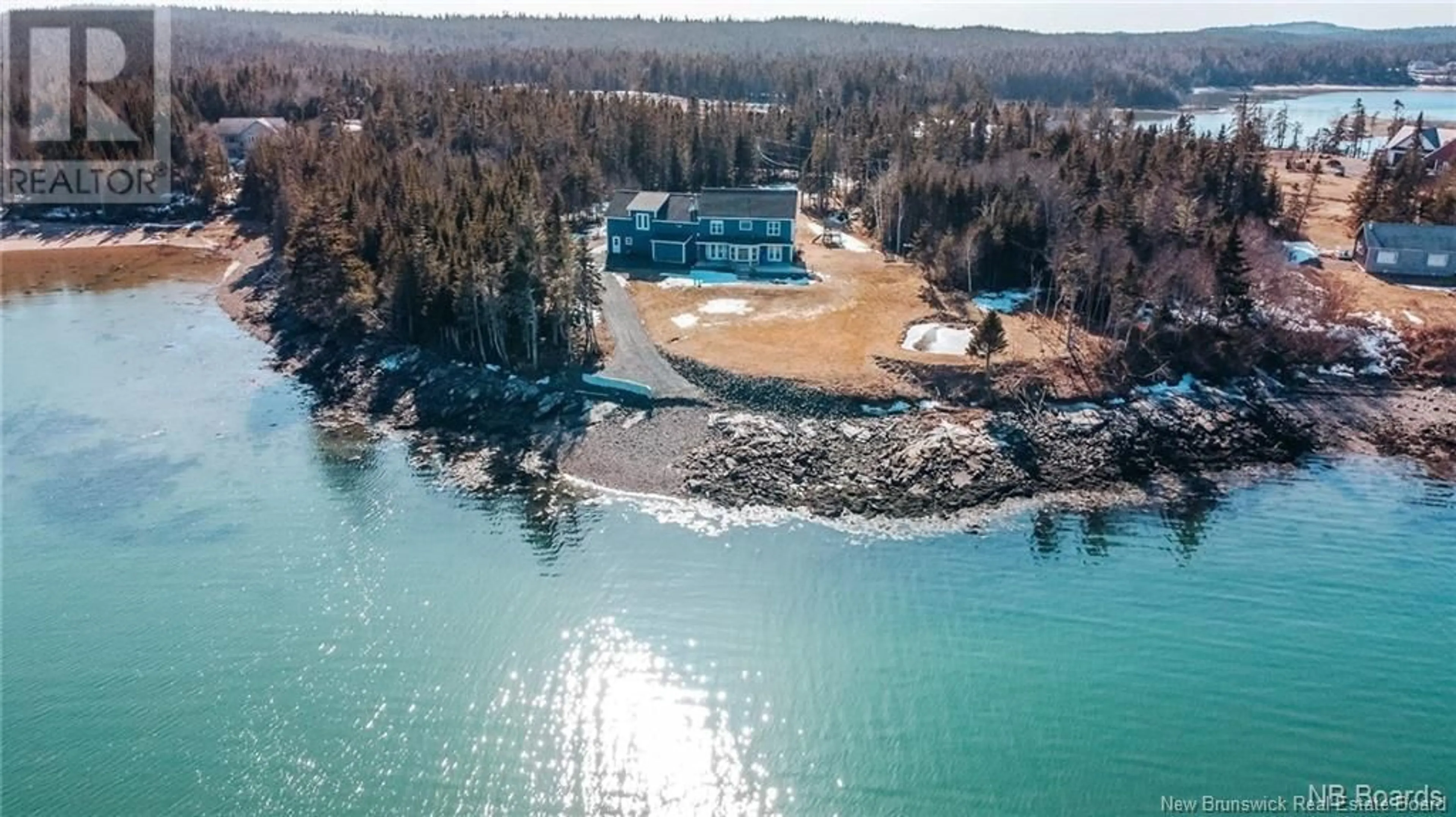 A pic from outside/outdoor area/front of a property/back of a property/a pic from drone, water/lake/river/ocean view for 181 McCarthy's Point Road, Pocologan New Brunswick E5J1A5