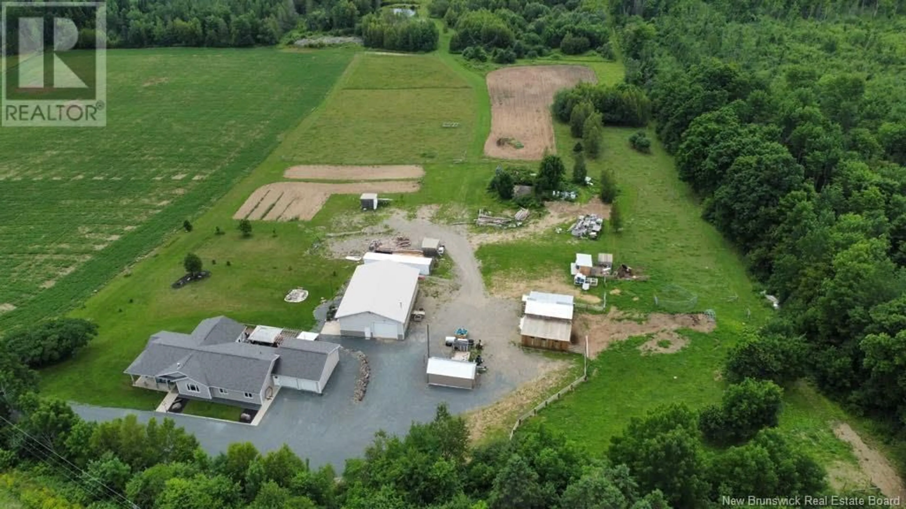 A pic from outside/outdoor area/front of a property/back of a property/a pic from drone, water/lake/river/ocean view for 245 Hunter Road, Oakland New Brunswick E7L3X8