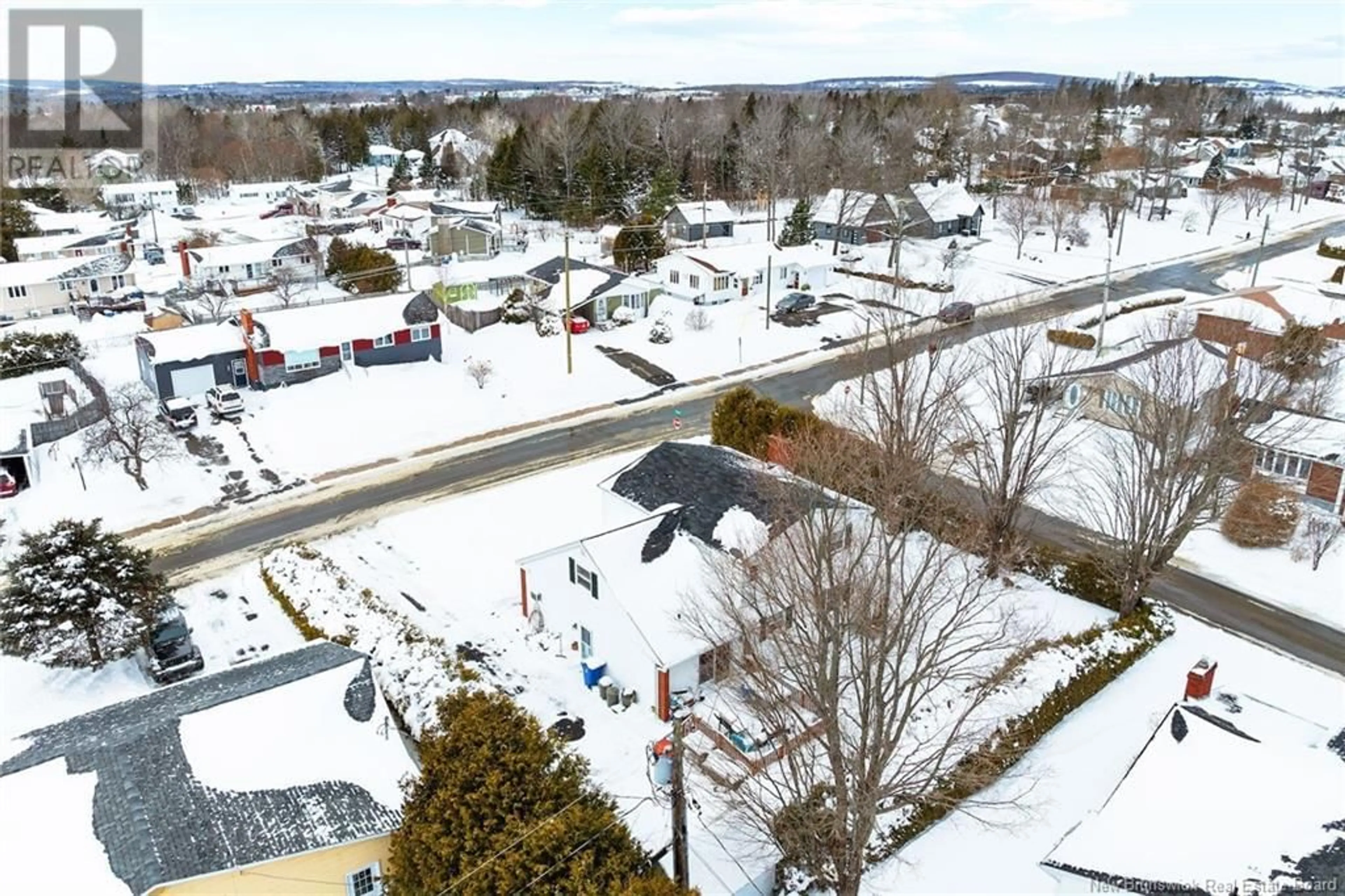 A pic from outside/outdoor area/front of a property/back of a property/a pic from drone, mountain view for 118 Creighton Street, Woodstock New Brunswick E7M1N1