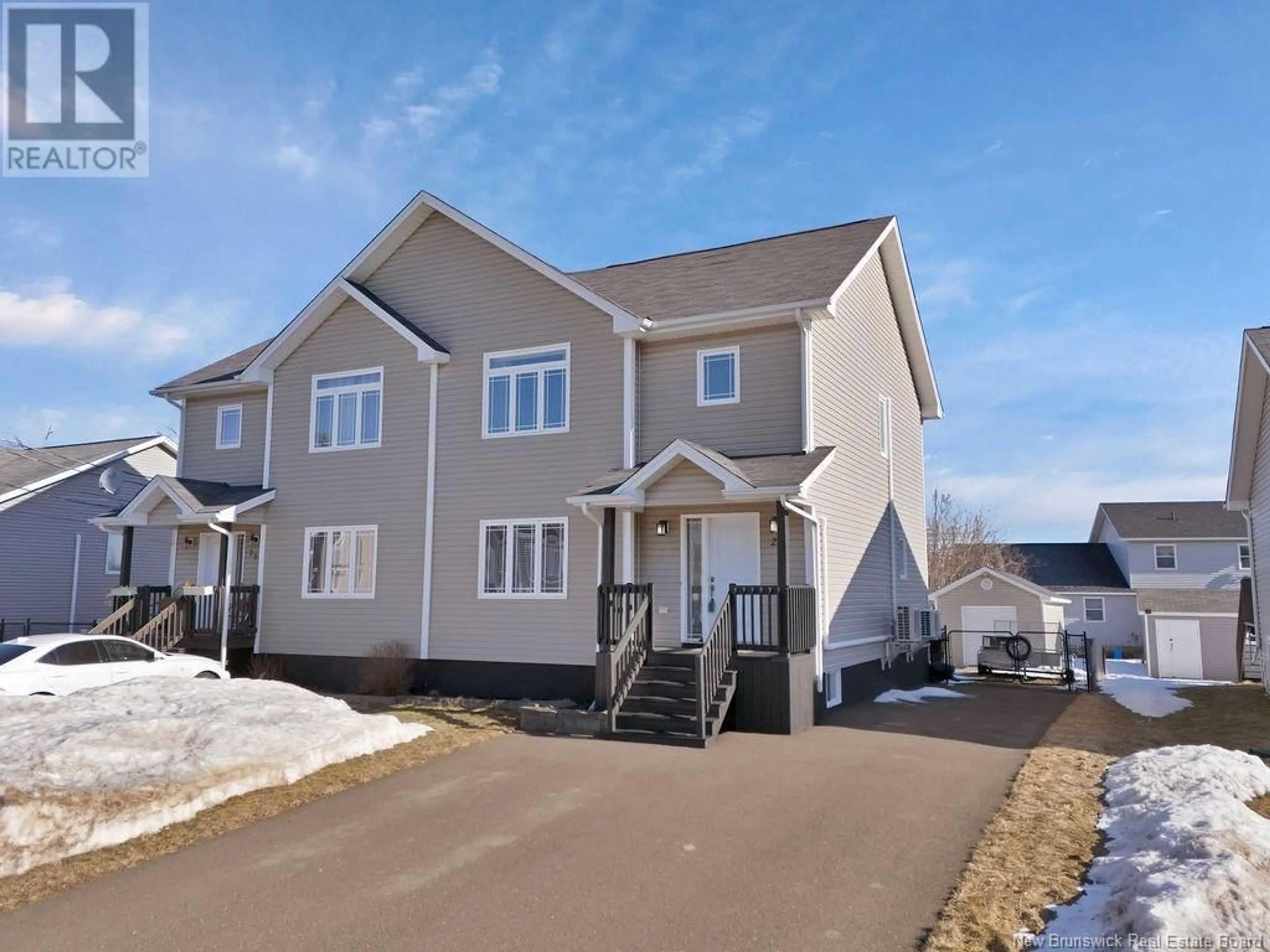 Home with vinyl exterior material, street for 27 Salem Court, Moncton New Brunswick E1G0G5