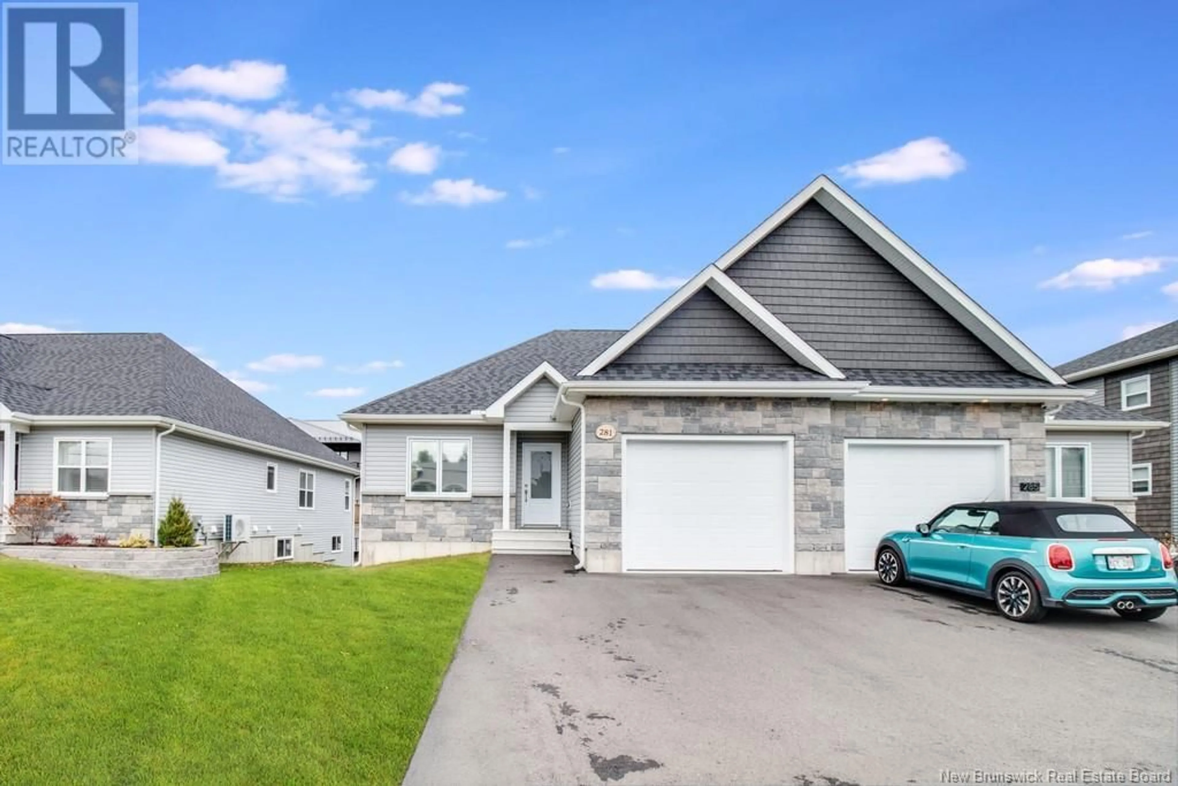 Home with vinyl exterior material, street for 281 RAINSFORD LANE, Fredericton New Brunswick E3B7T1