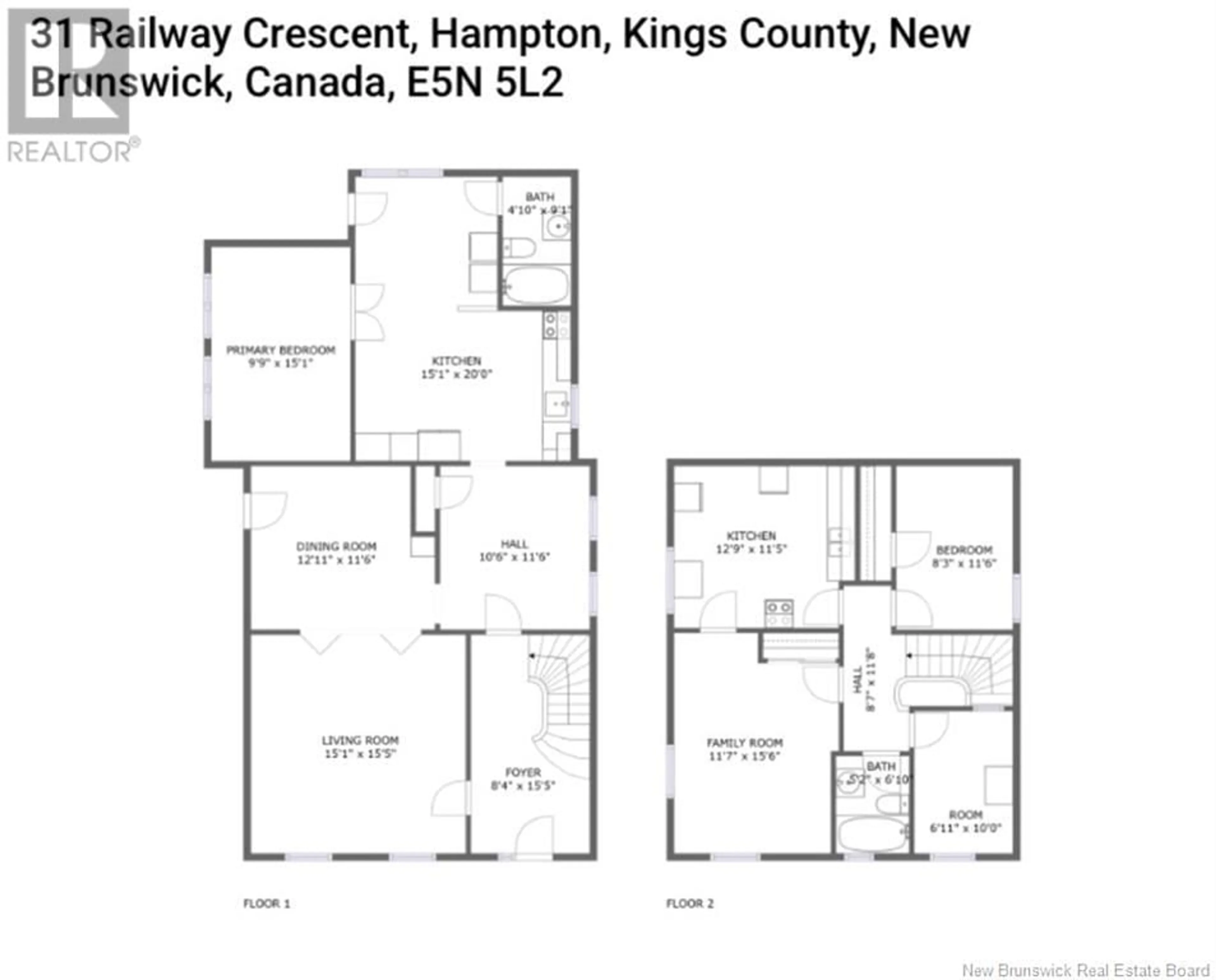 Floor plan for 31 Railway Crescent, Hampton New Brunswick E5N5L2