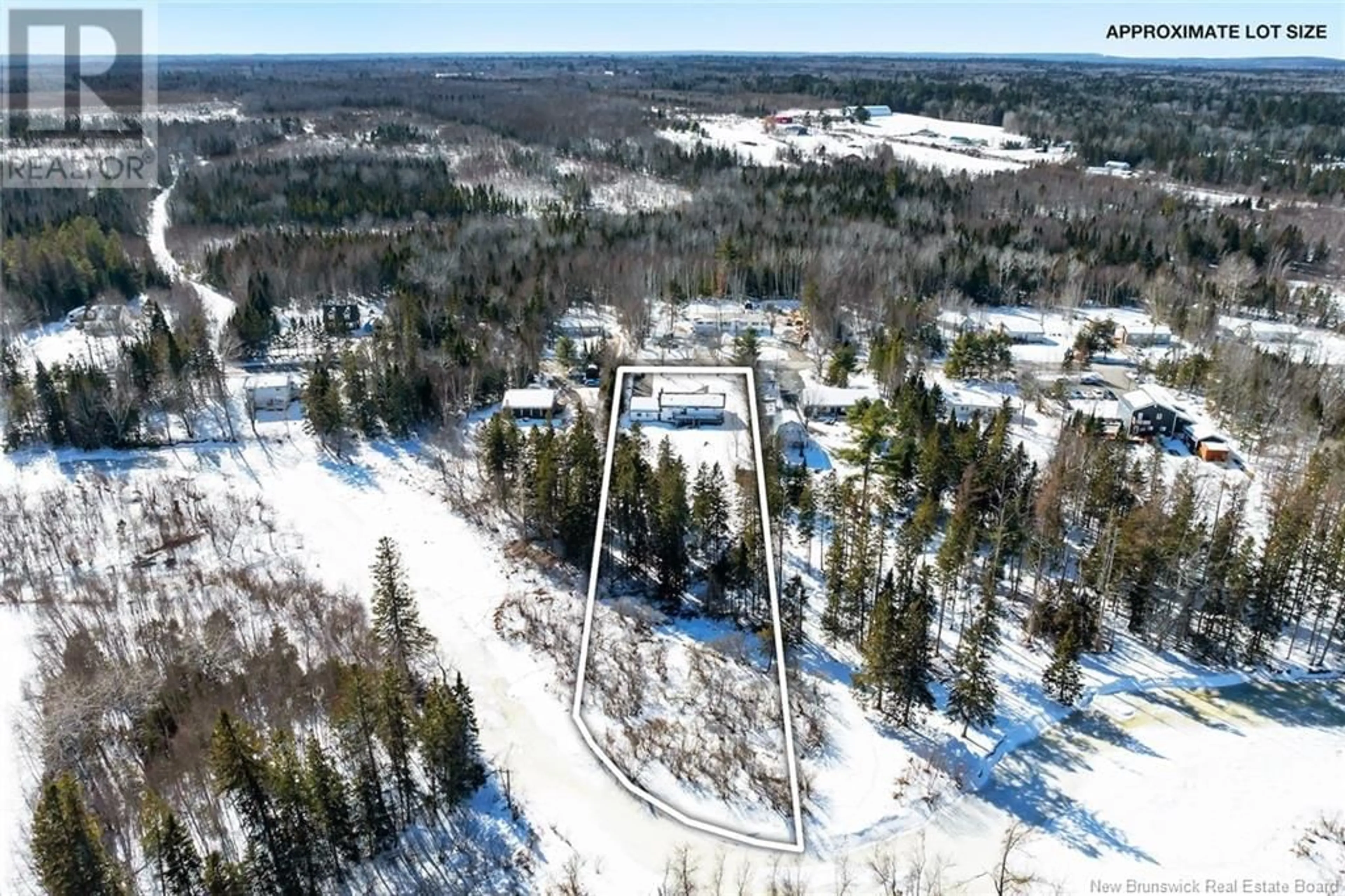 A pic from outside/outdoor area/front of a property/back of a property/a pic from drone, forest/trees view for 450 Bryson Road, Nasonworth New Brunswick E3B8E9