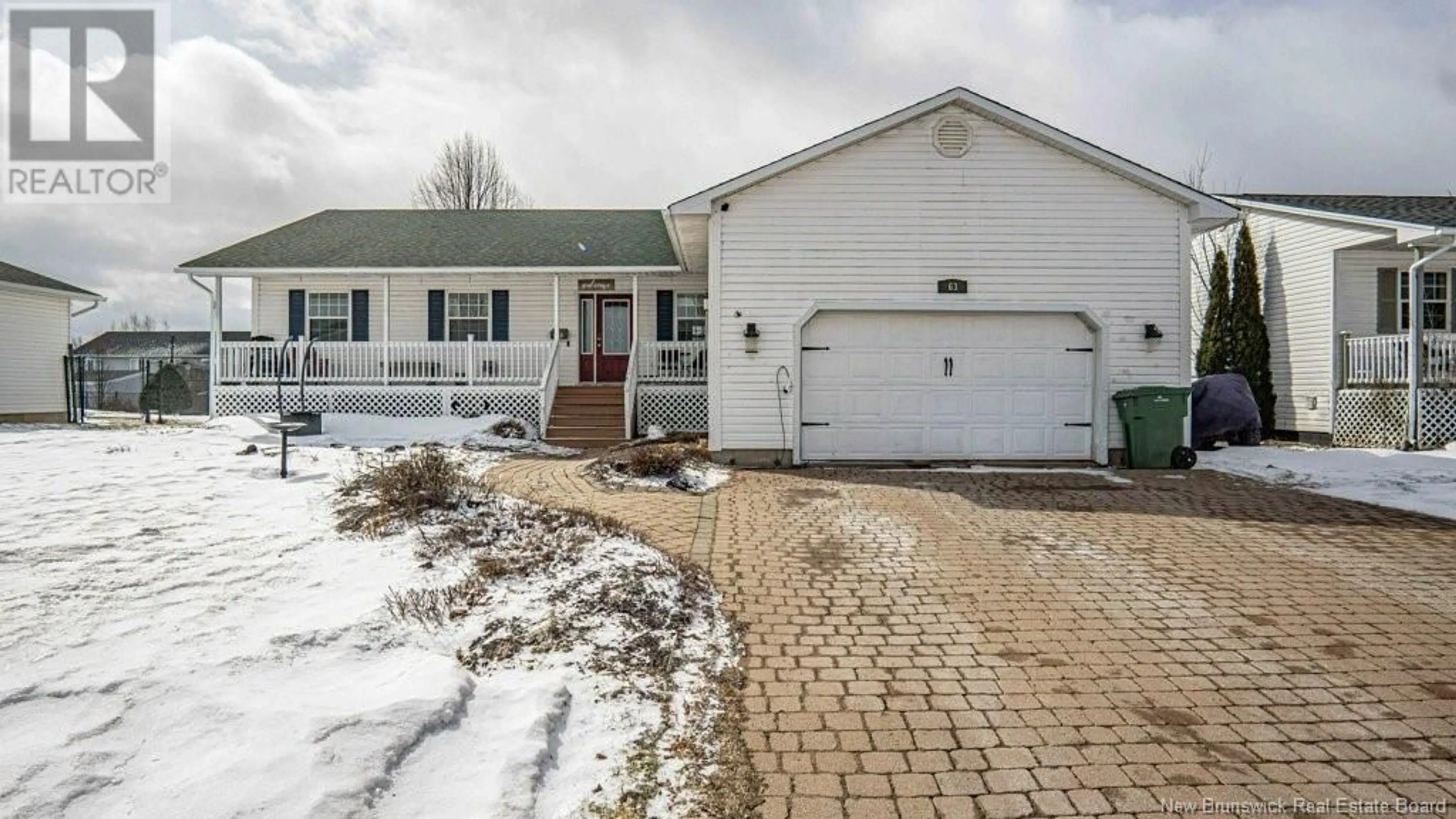 Home with vinyl exterior material, street for 63 Duffie Drive, Oromocto New Brunswick E2V4M9