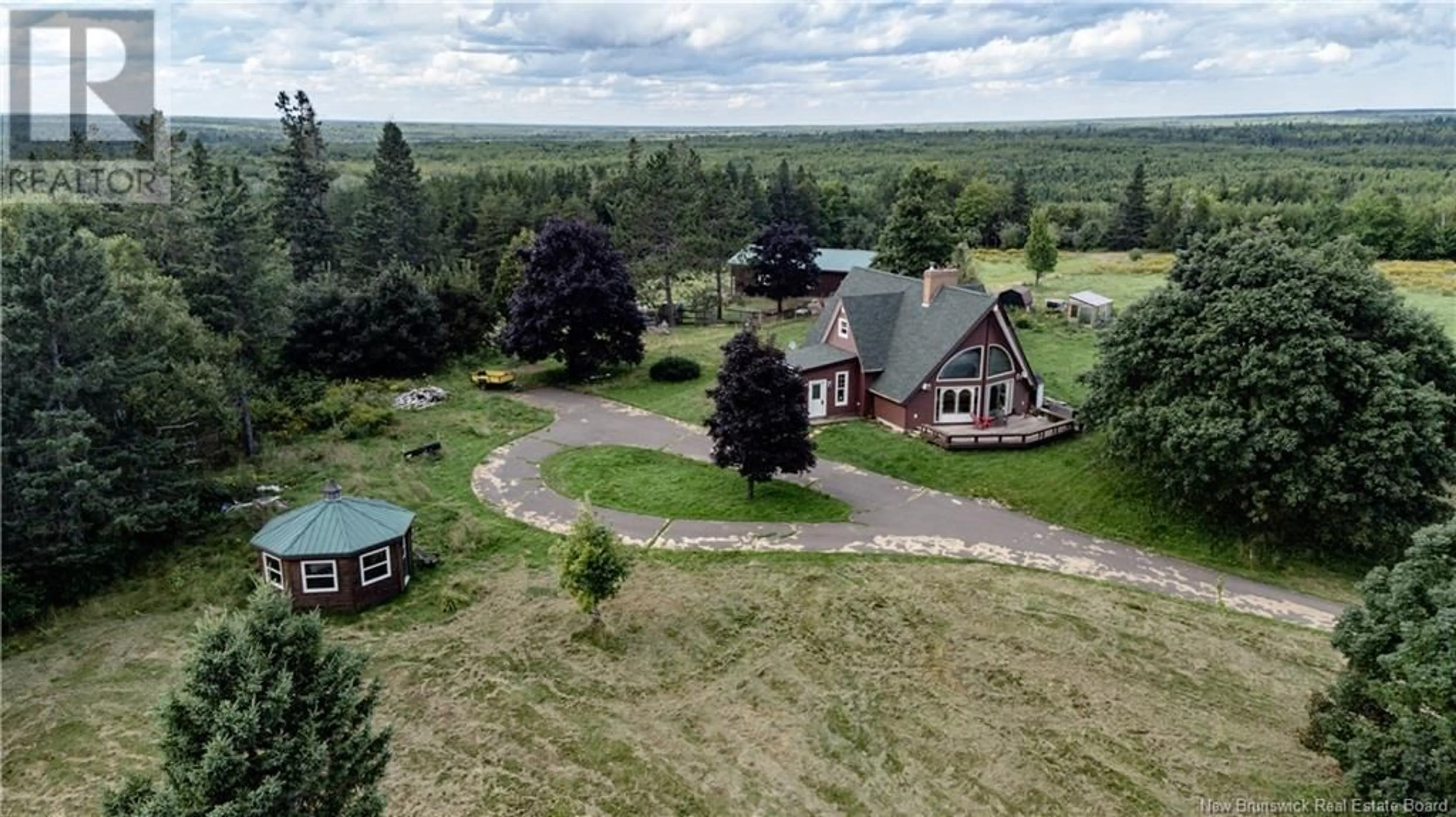 A pic from outside/outdoor area/front of a property/back of a property/a pic from drone, mountain view for 1163 ROUTE 465, Clairville New Brunswick E4T2K9