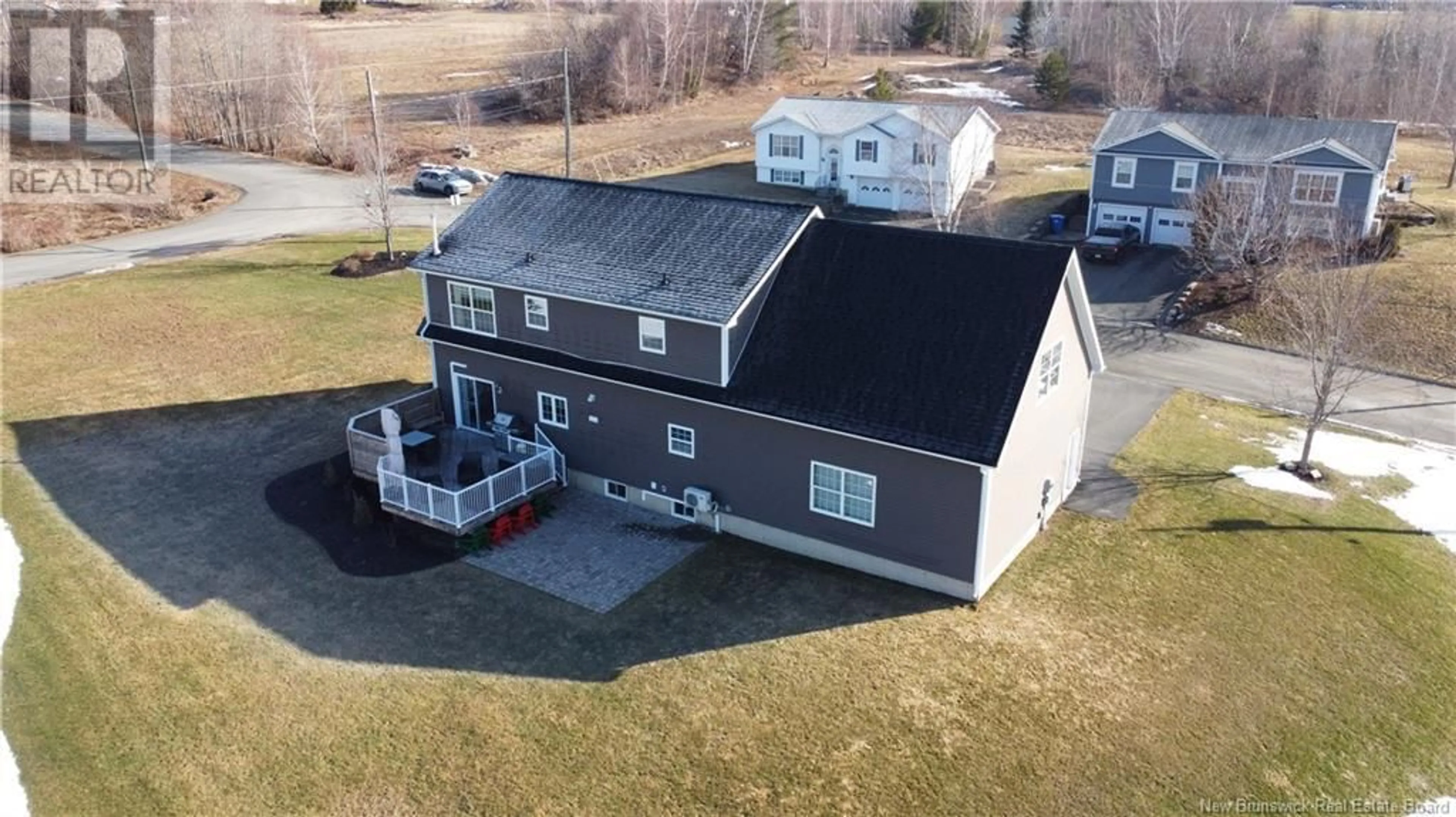 A pic from outside/outdoor area/front of a property/back of a property/a pic from drone, building for 102 Osprey Court, Woodstock New Brunswick E7M5Z5