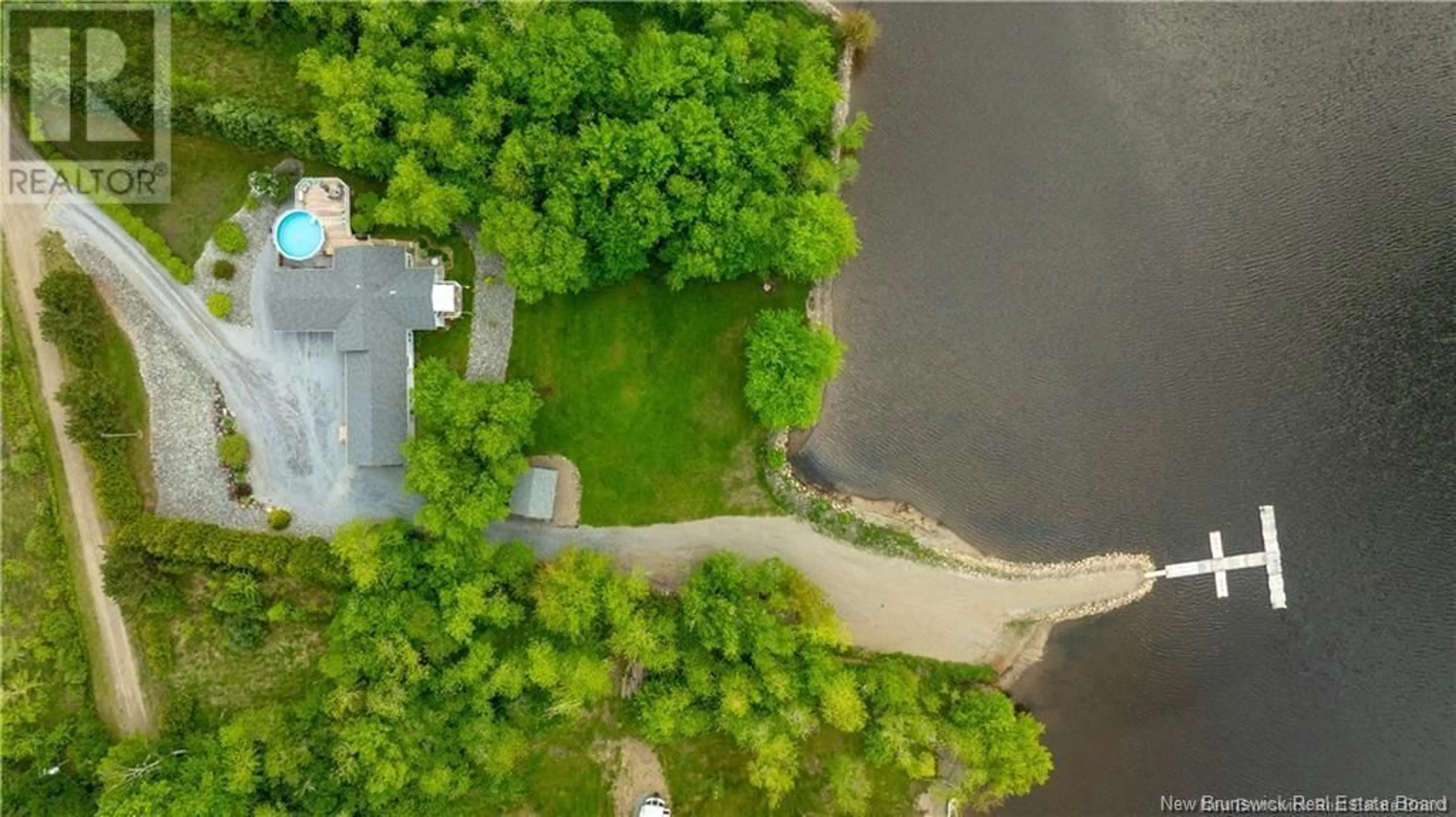 A pic from outside/outdoor area/front of a property/back of a property/a pic from drone, water/lake/river/ocean view for 15 BELLEVIEW COURT, Kingston New Brunswick E5N2B4