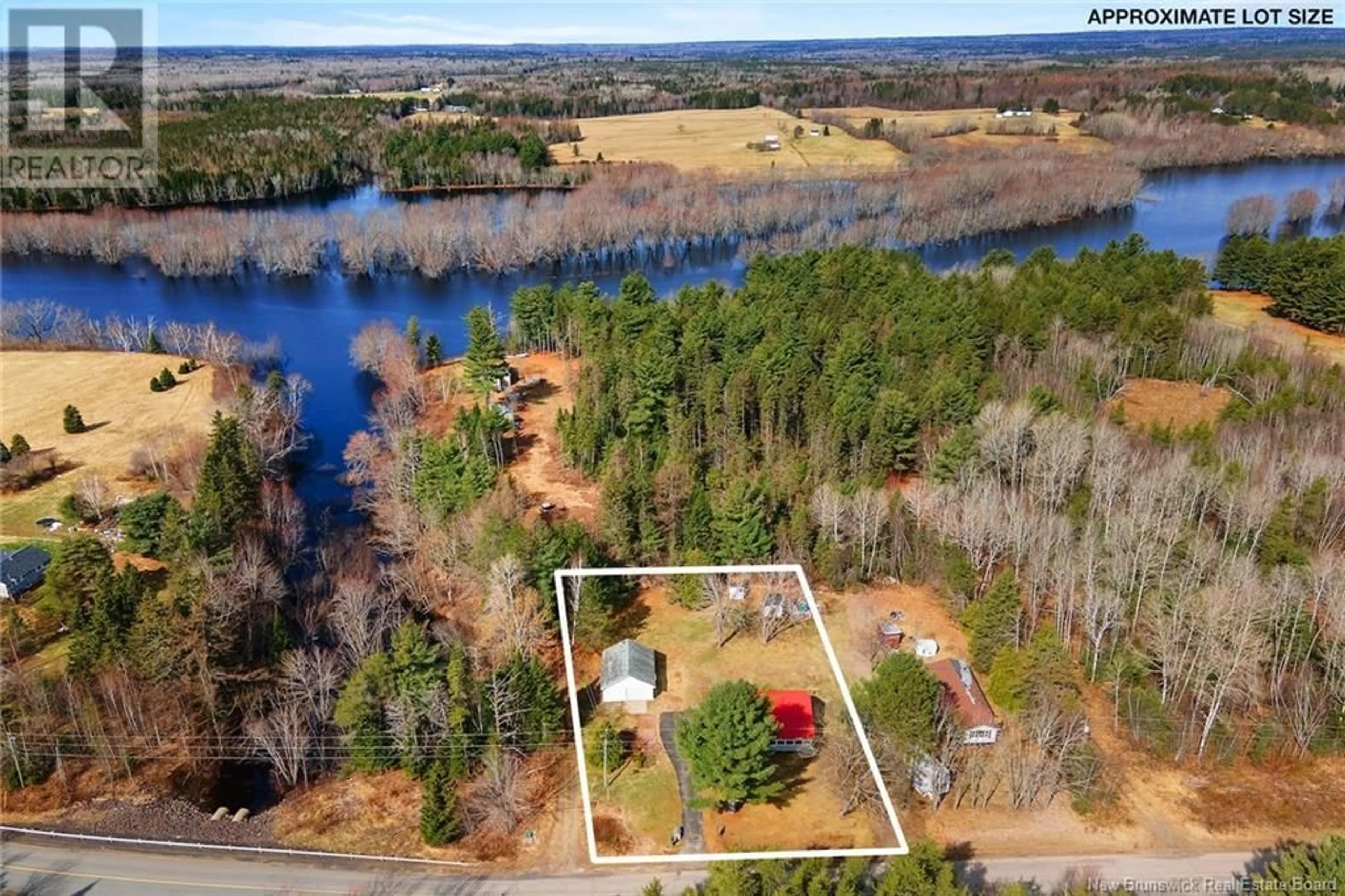 A pic from outside/outdoor area/front of a property/back of a property/a pic from drone, water/lake/river/ocean view for 4782 ROUTE 123, Redbank New Brunswick E4A2C3