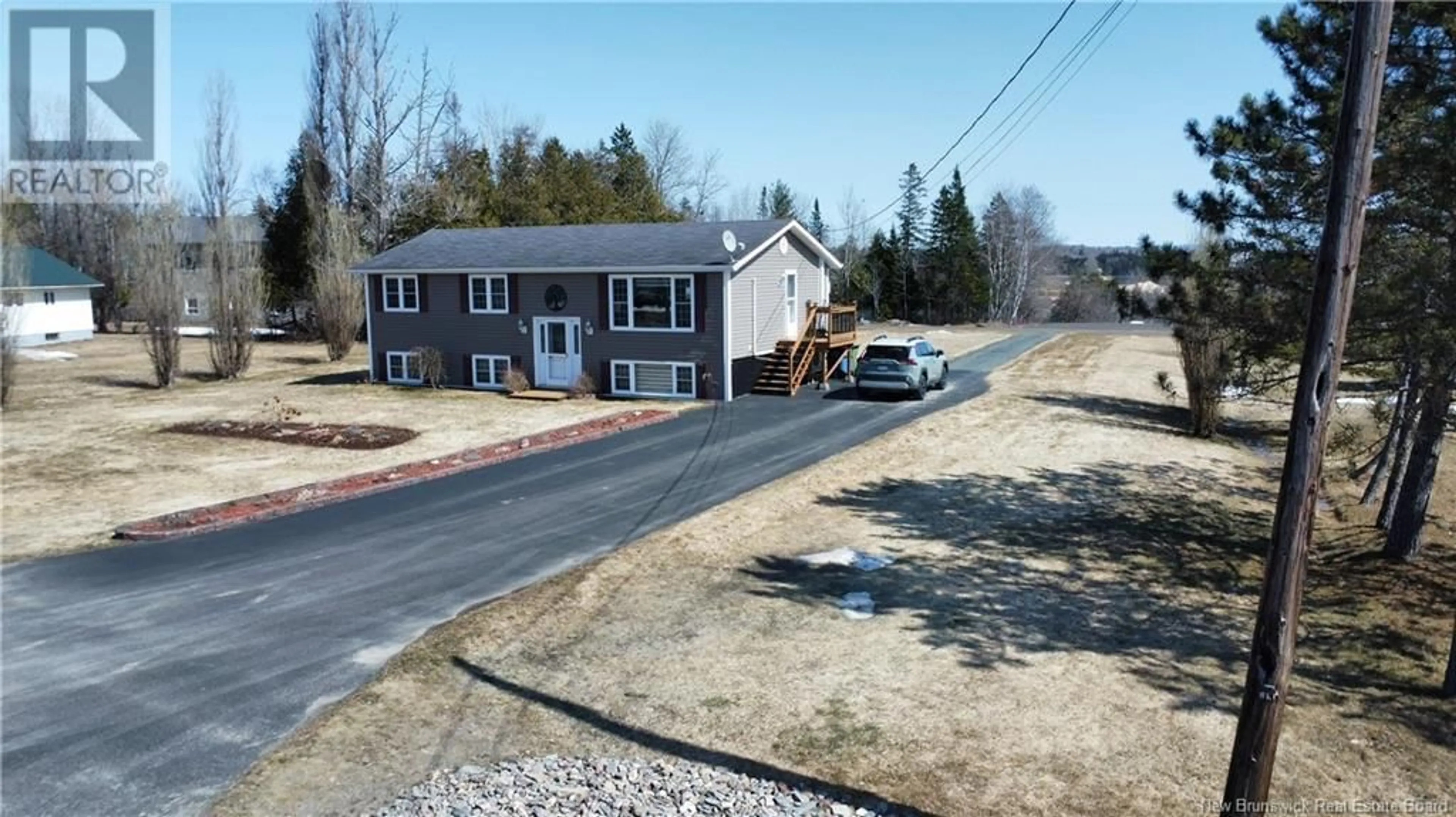 A pic from outside/outdoor area/front of a property/back of a property/a pic from drone, water/lake/river/ocean view for 56 CENTENNIAL STREET, Plaster Rock New Brunswick E7G1H5