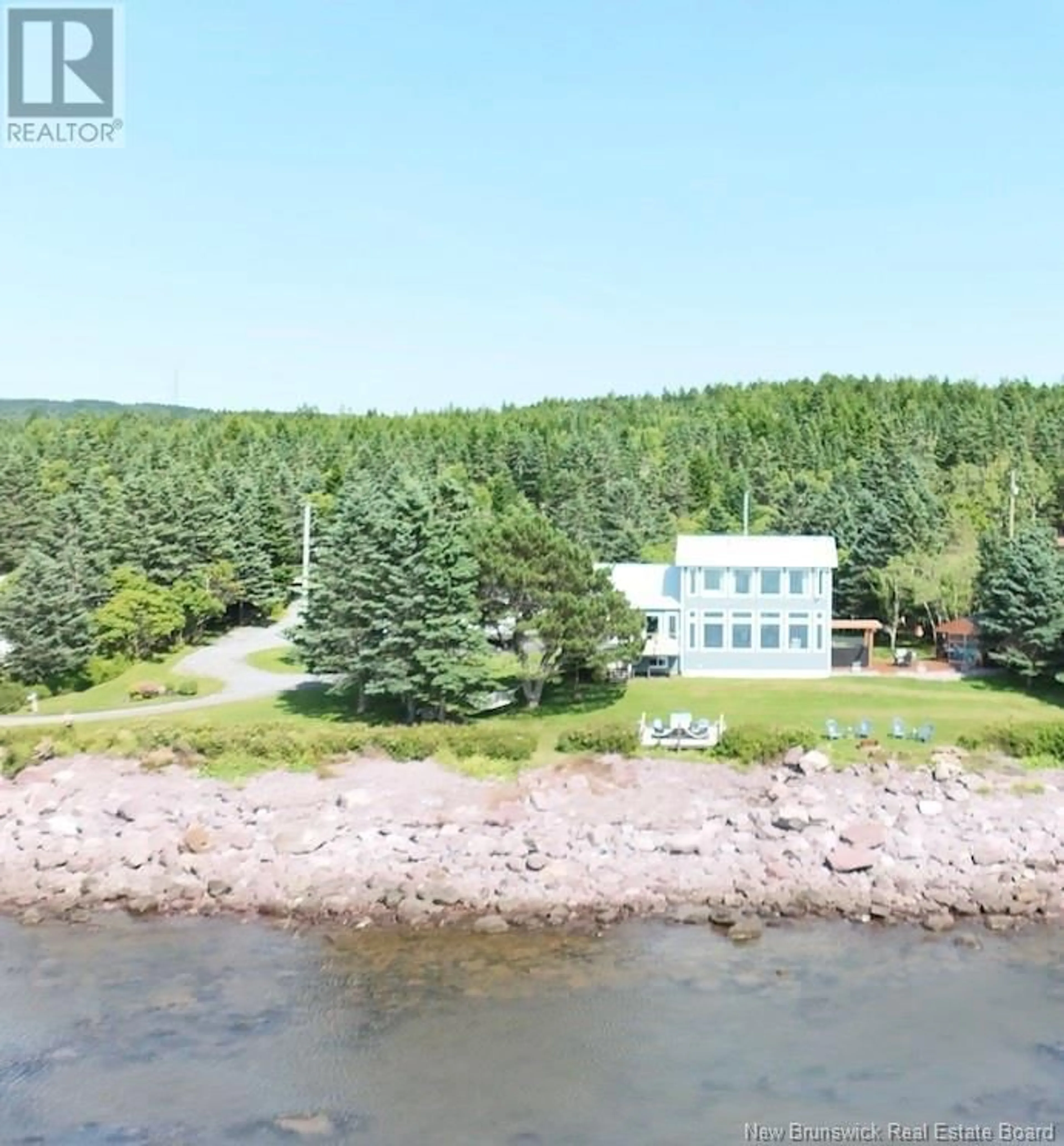 A pic from outside/outdoor area/front of a property/back of a property/a pic from drone, water/lake/river/ocean view for 369 ANTHONYS COVE ROAD, Saint John New Brunswick E2P1K9