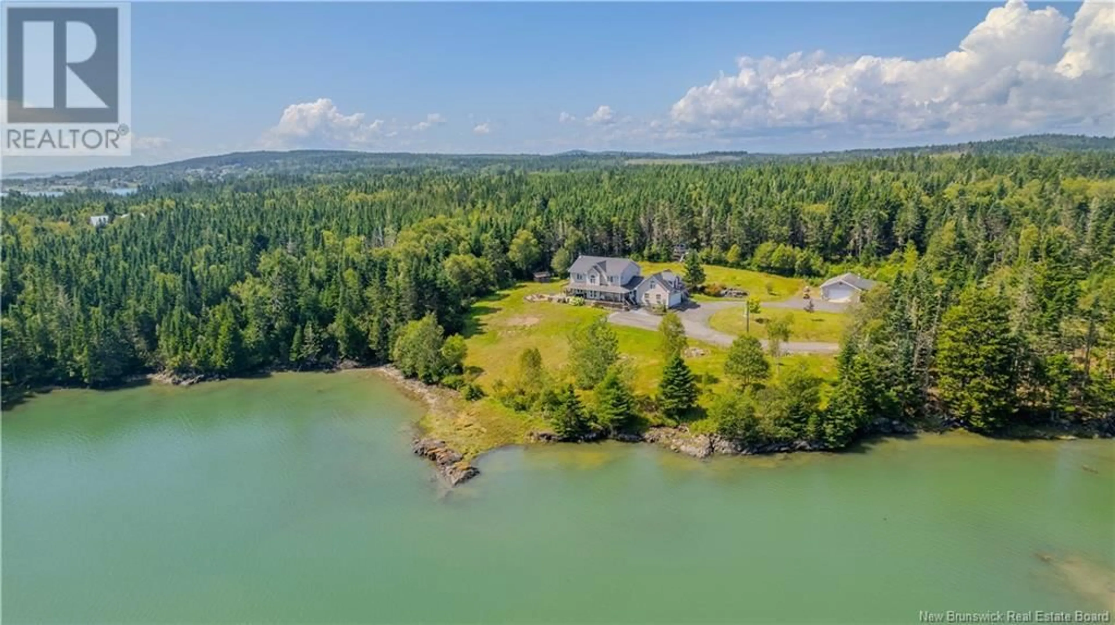 A pic from outside/outdoor area/front of a property/back of a property/a pic from drone, water/lake/river/ocean view for 768 172 ROUTE, Back Bay New Brunswick E5C1W2