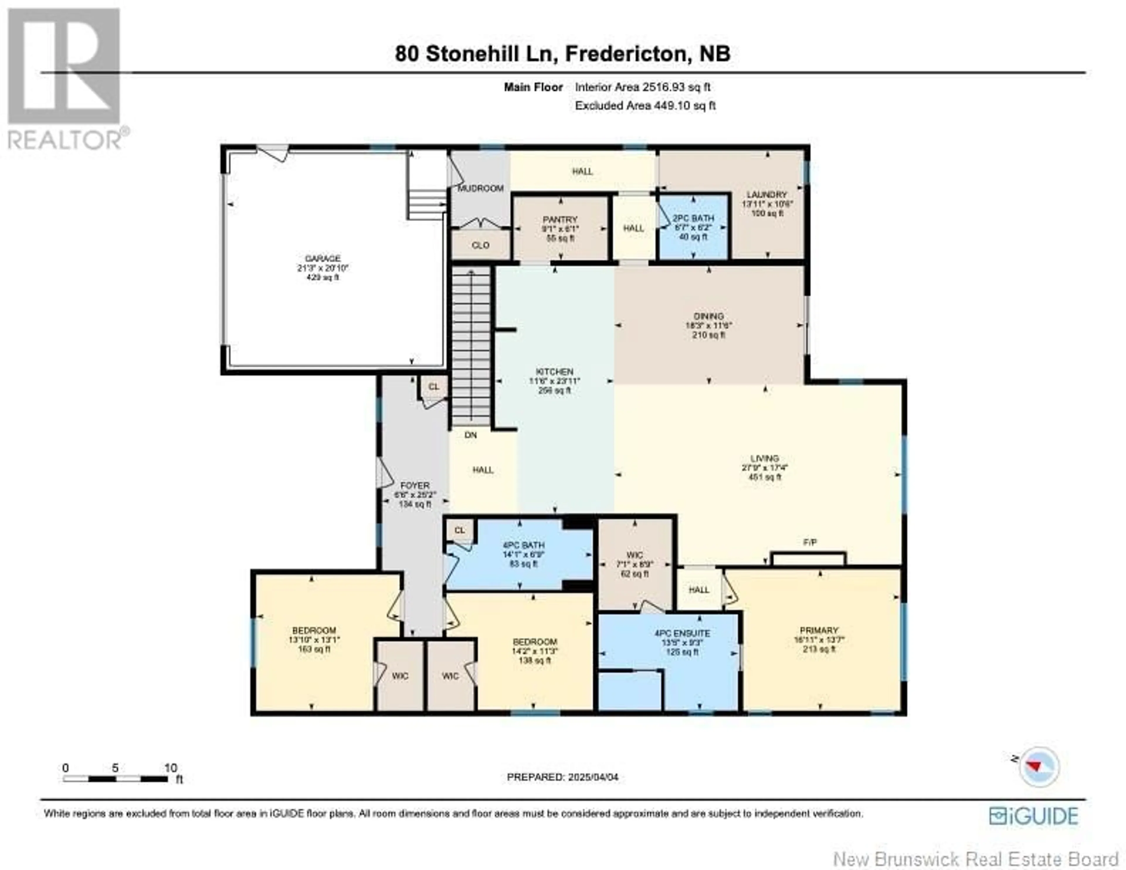 Floor plan for 80 STONEHILL LANE, Fredericton New Brunswick E3G0A1