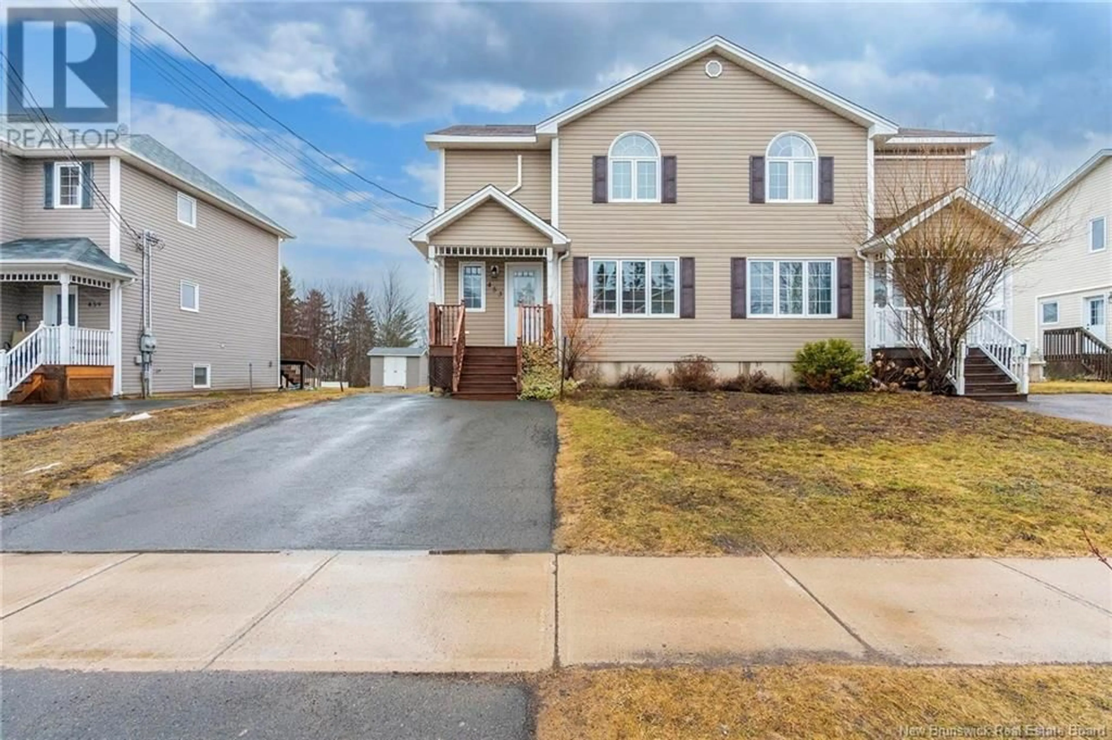 Home with vinyl exterior material, street for 453 TWIN OAKS DRIVE, Moncton New Brunswick E1G0J2