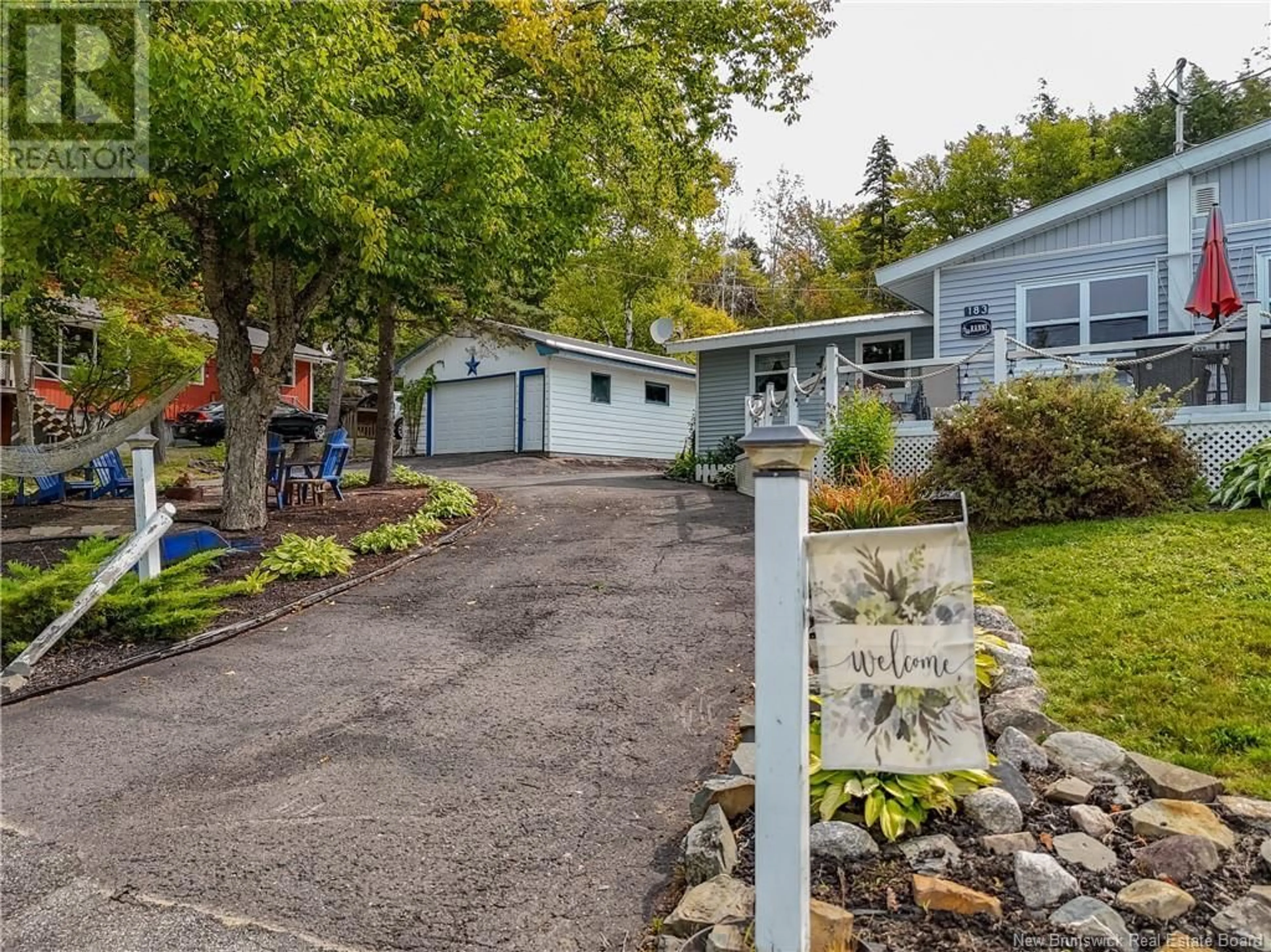 Home with vinyl exterior material, street for 183 DAVIDSON LAKE ROAD, Dumfries New Brunswick E6G1S6