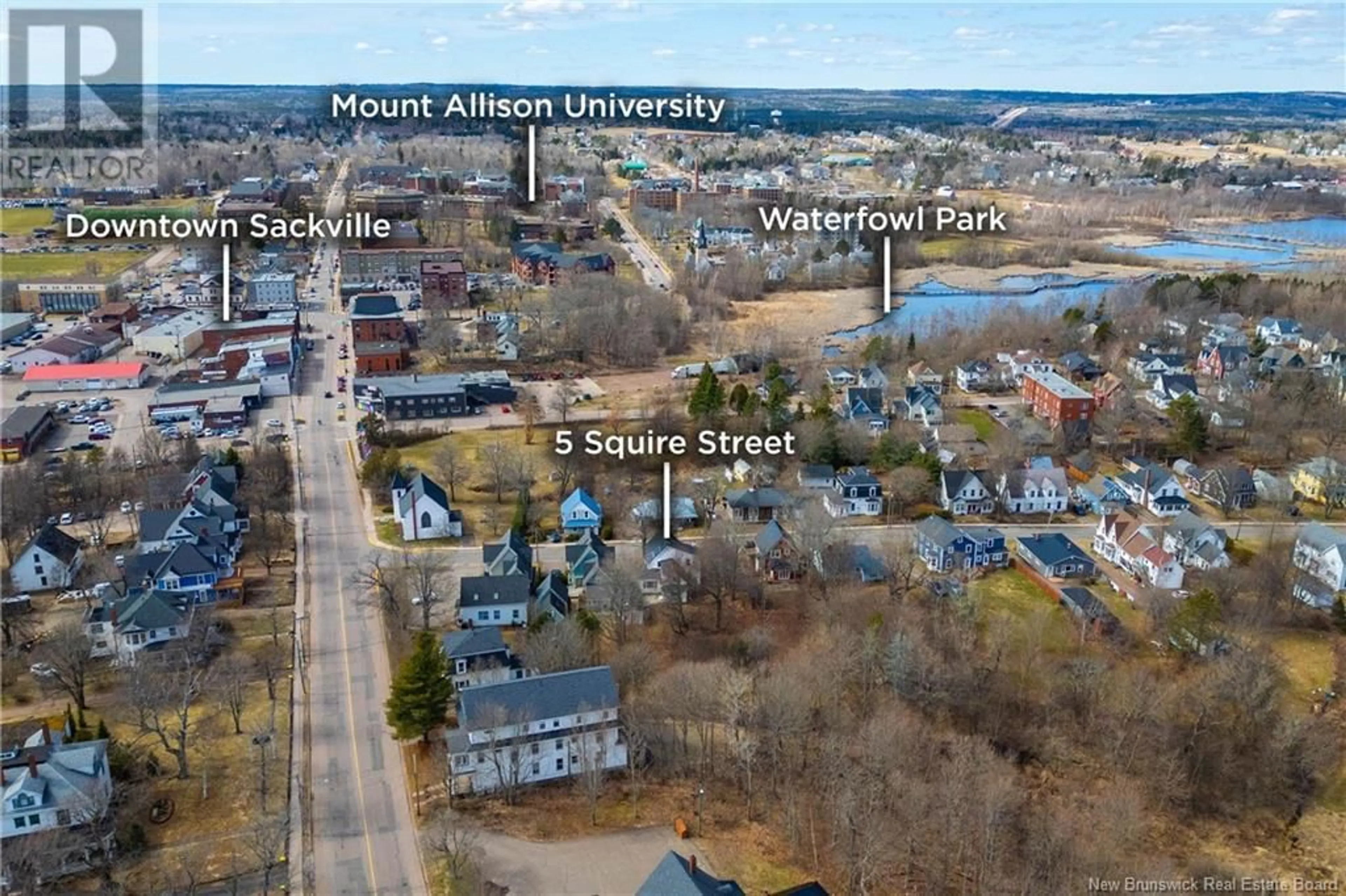 A pic from outside/outdoor area/front of a property/back of a property/a pic from drone, street for 5 SQUIRE STREET, Sackville New Brunswick E4L4K8