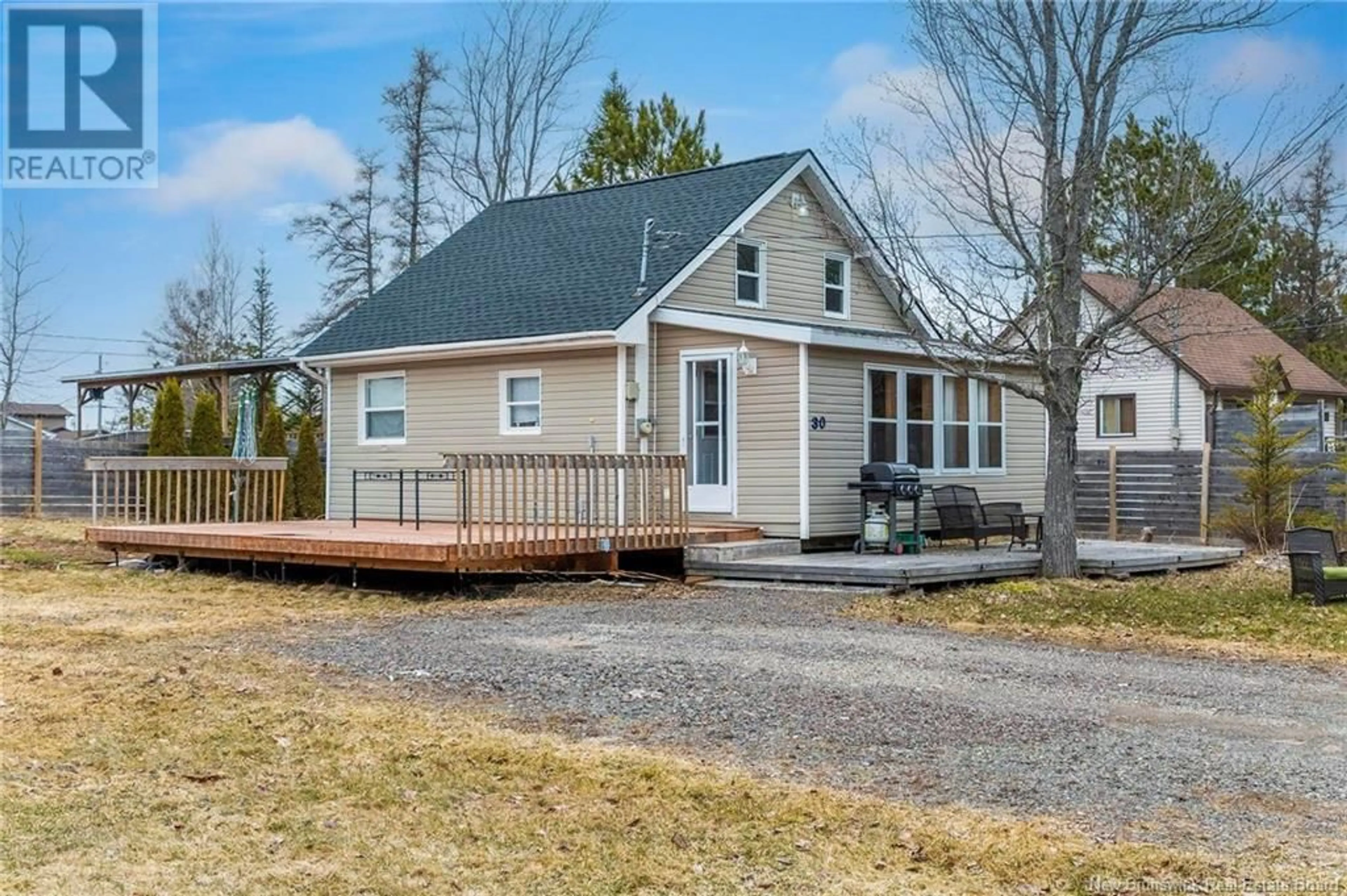 Home with vinyl exterior material, street for 30 MICHELINE LANE, Grande-Digue New Brunswick E4R4W3