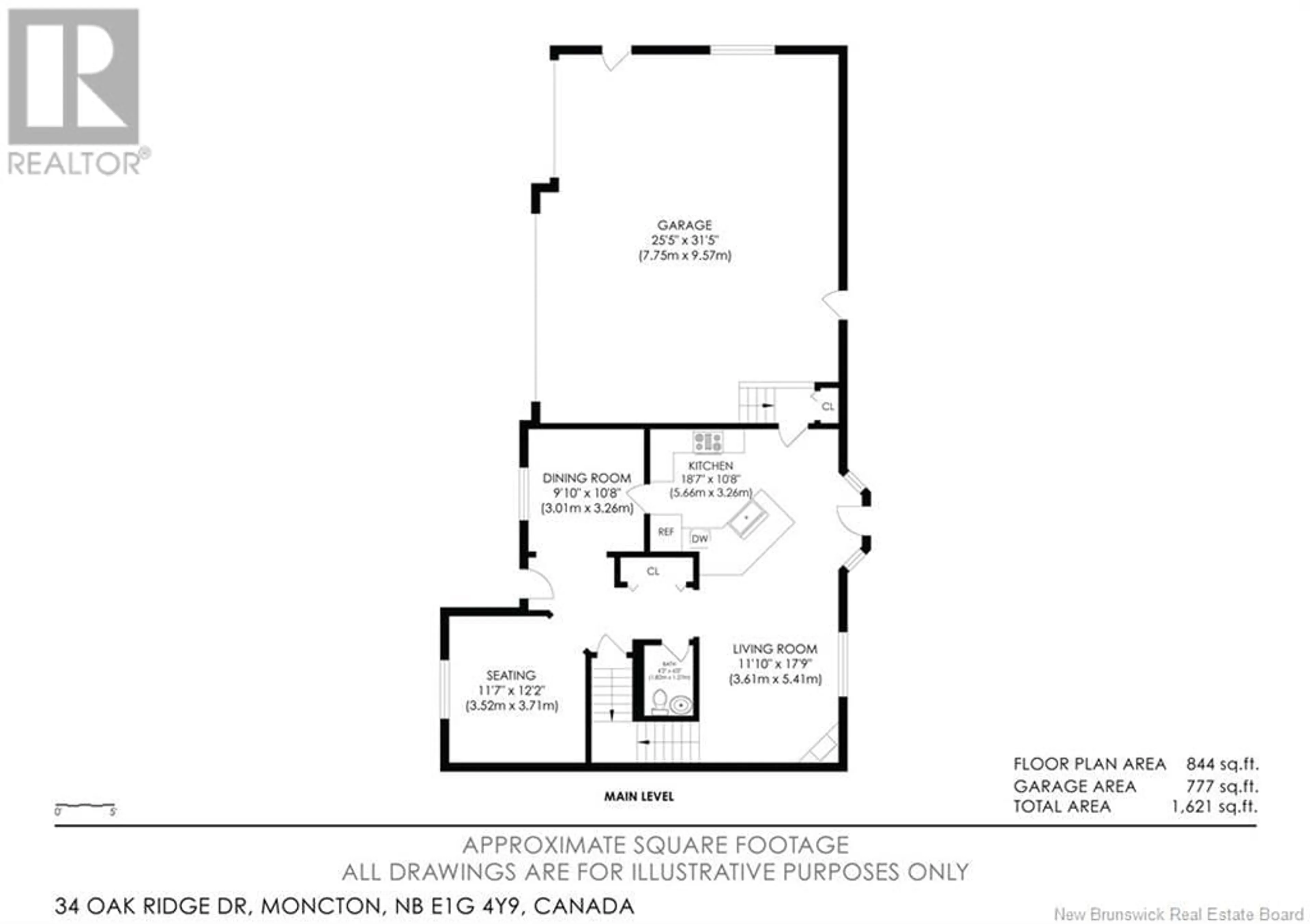 Floor plan for 34 OAK RIDGE DRIVE, Moncton New Brunswick E1G4Y9