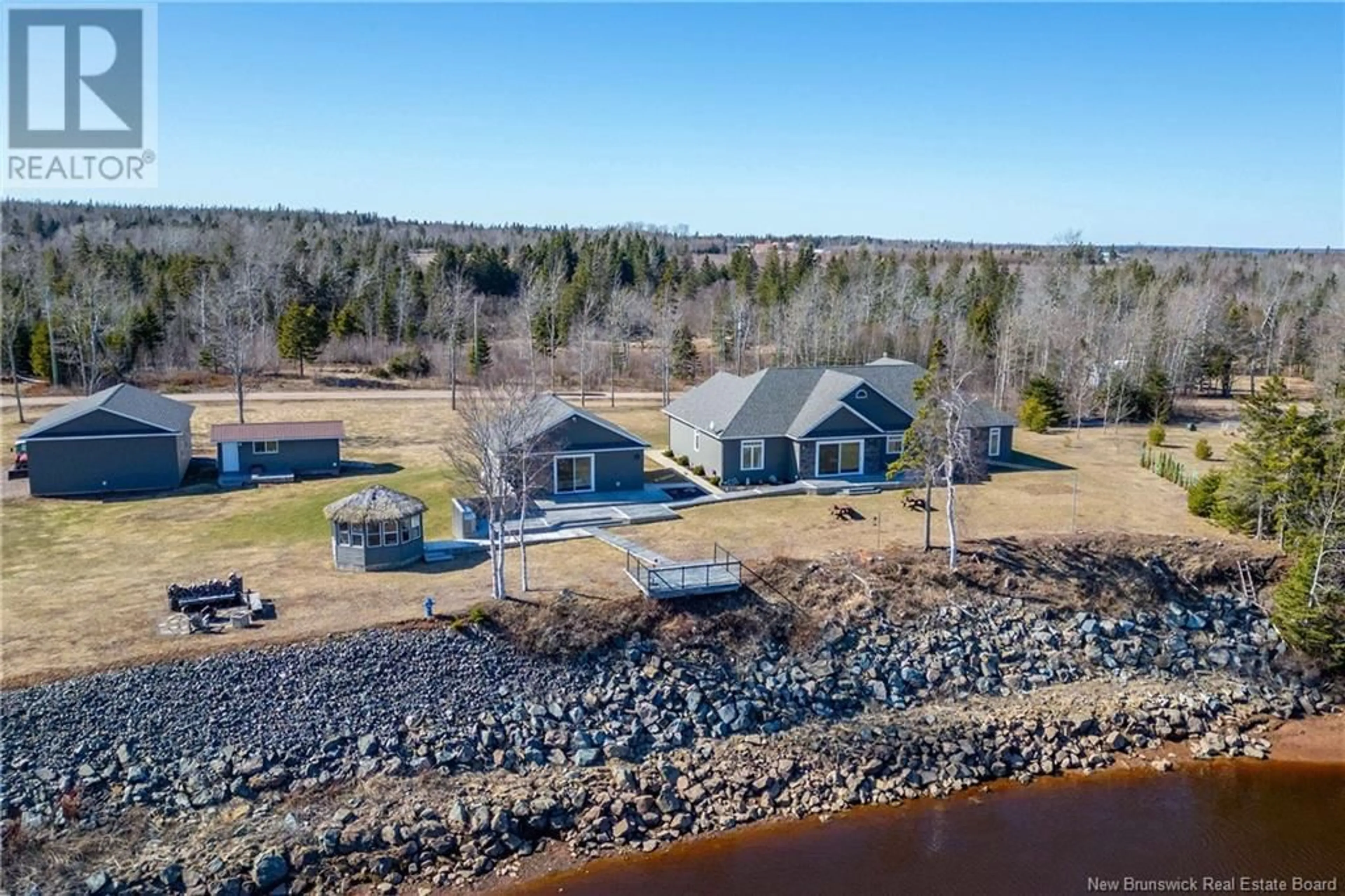 A pic from outside/outdoor area/front of a property/back of a property/a pic from drone, water/lake/river/ocean view for 36 DAVIDSON LOOP, Baie Verte New Brunswick E4M0E6
