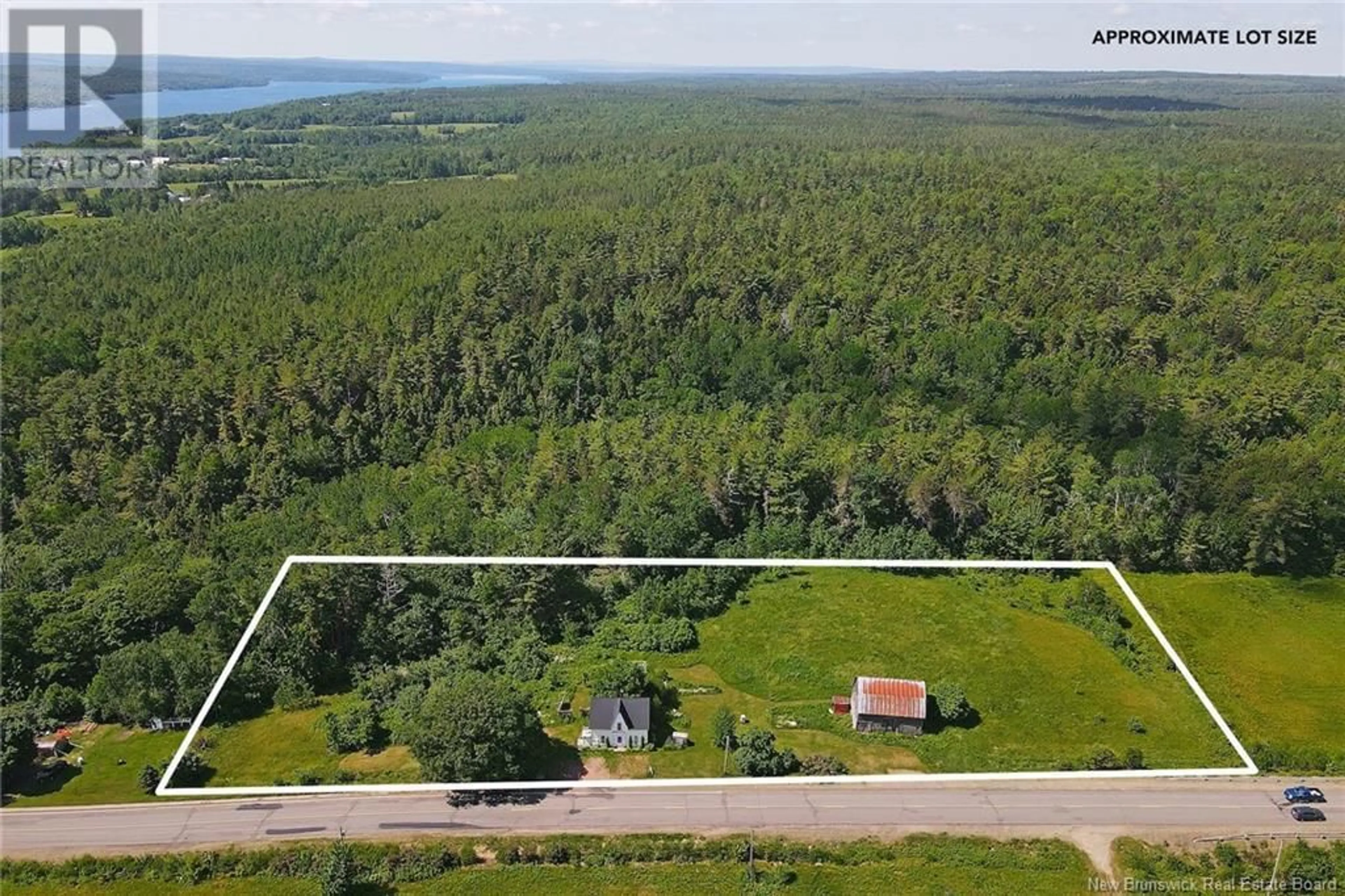 A pic from outside/outdoor area/front of a property/back of a property/a pic from drone, forest/trees view for 1210 BRIDGE DRIVE, Cambridge-Narrows New Brunswick E4C1V6
