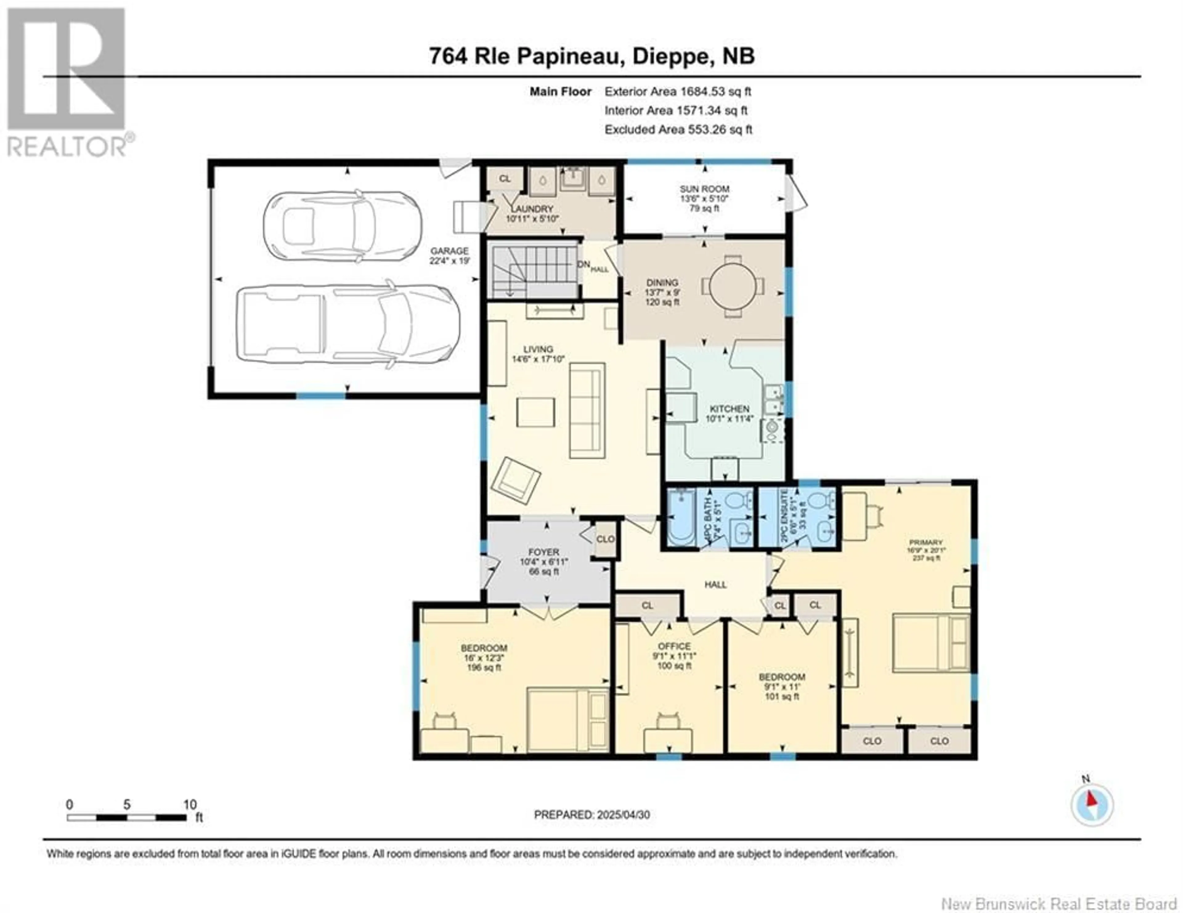 Floor plan for 764 PAPINEAU COURT, Dieppe New Brunswick E1A6G6