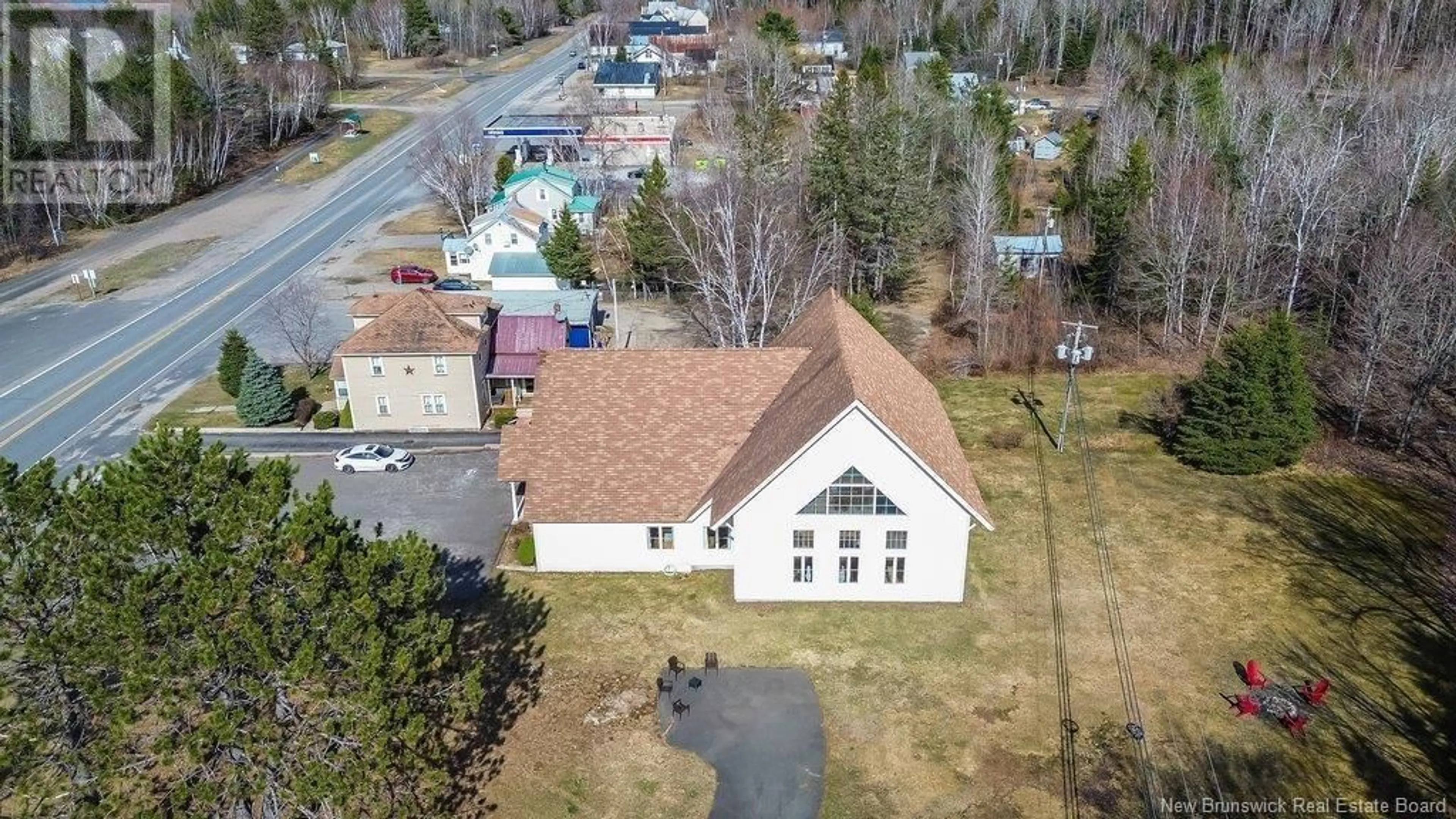 A pic from outside/outdoor area/front of a property/back of a property/a pic from drone, building for 6124 ROUTE 8, Boiestown New Brunswick E6A1M7