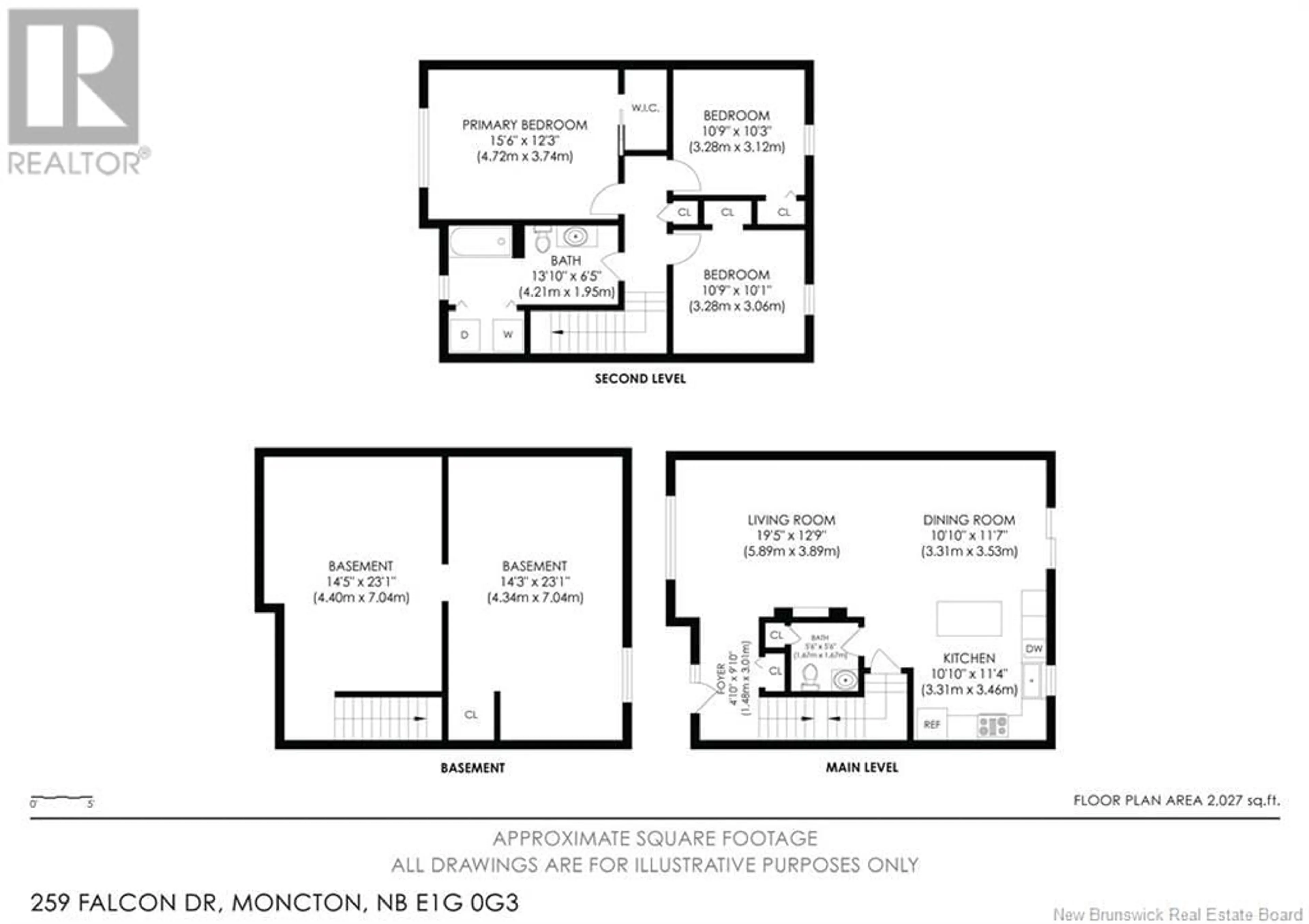 Floor plan for 259 FALCON DRIVE, Moncton New Brunswick E1G6H3