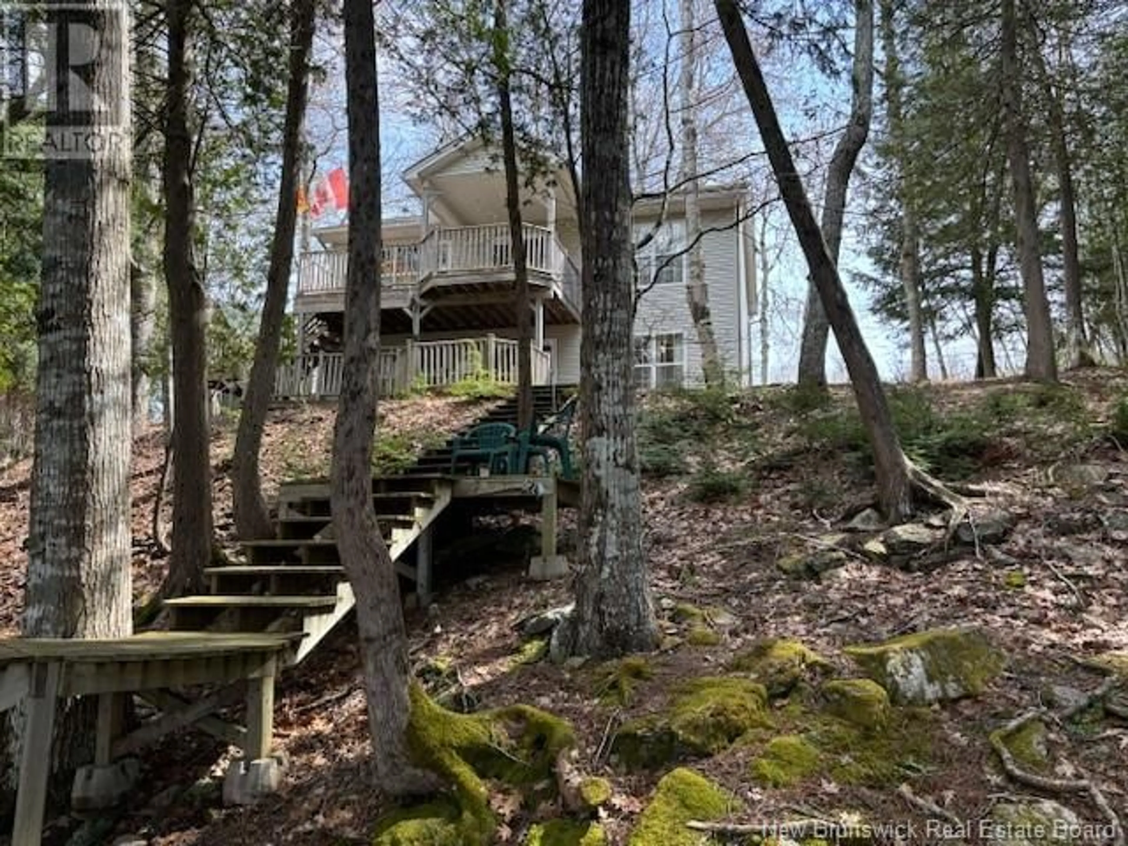 A pic from outside/outdoor area/front of a property/back of a property/a pic from drone, forest/trees view for 16 PHYLLIS LANE, Wickham New Brunswick E5T1L3