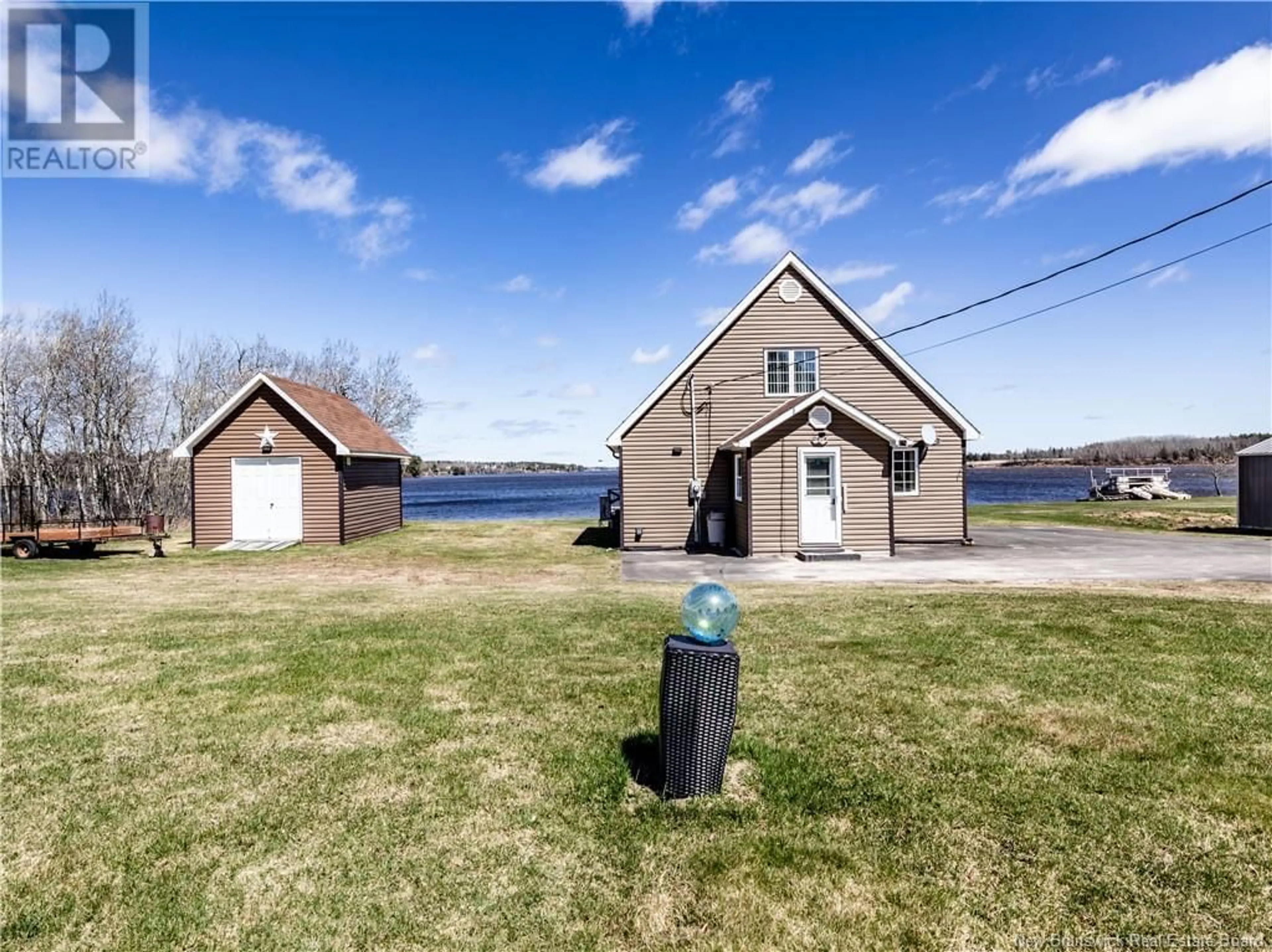 A pic from outside/outdoor area/front of a property/back of a property/a pic from drone, water/lake/river/ocean view for 123 WILSON DRIVE, Upper Rexton New Brunswick E4W3A5