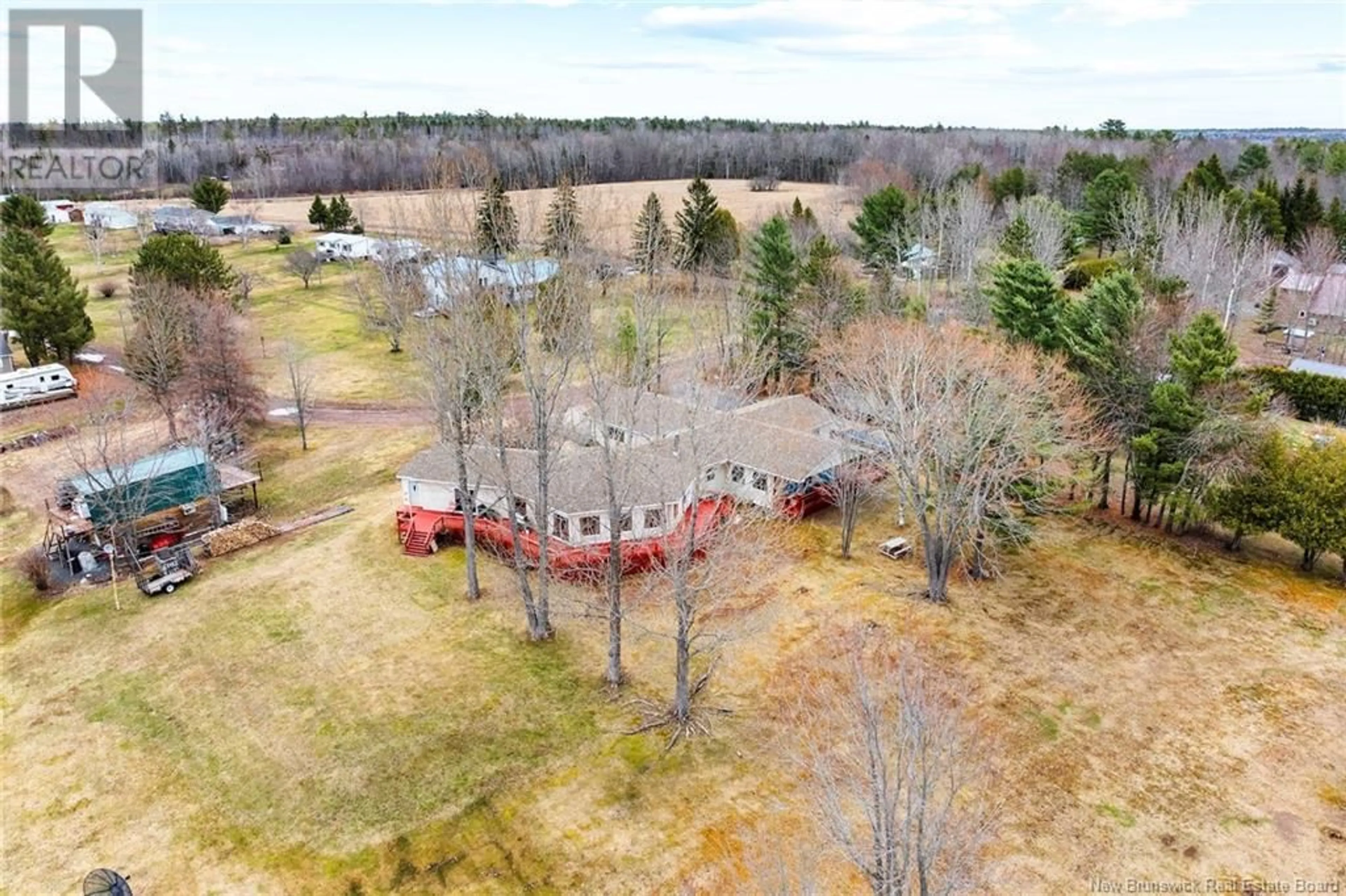 A pic from outside/outdoor area/front of a property/back of a property/a pic from drone, forest/trees view for 38 SHORE ROAD, Clarks Corner New Brunswick E4B1R7