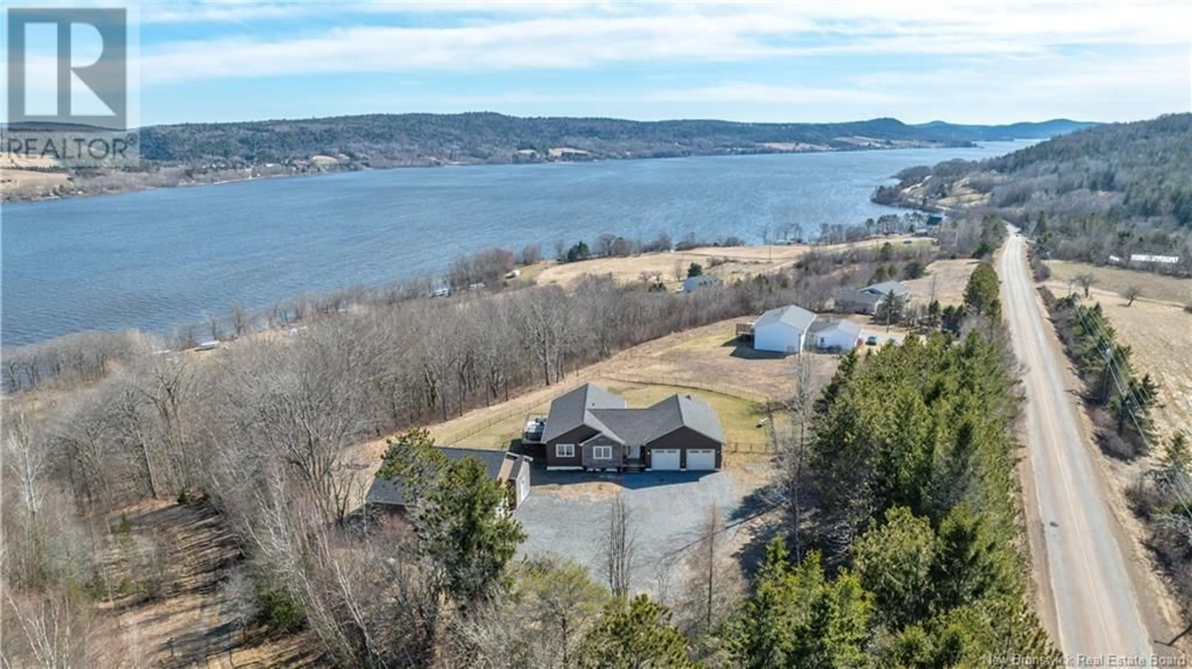 A pic from outside/outdoor area/front of a property/back of a property/a pic from drone, water/lake/river/ocean view for 2327 ROUTE 124, Hatfield Point New Brunswick E5T2T1