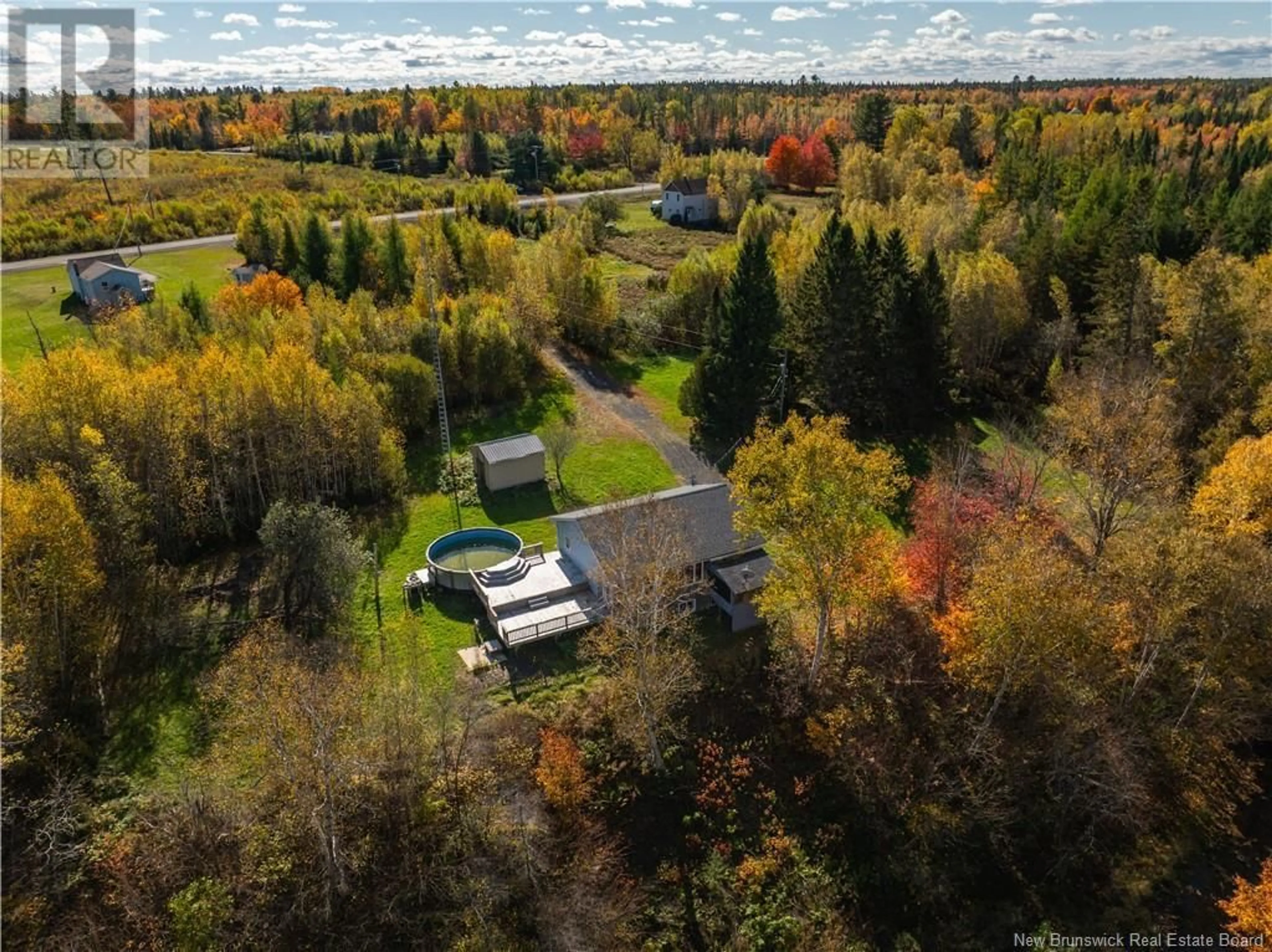 A pic from outside/outdoor area/front of a property/back of a property/a pic from drone, forest/trees view for 29 ROUTE 116, Upper Salmon Creek New Brunswick E4A1J6
