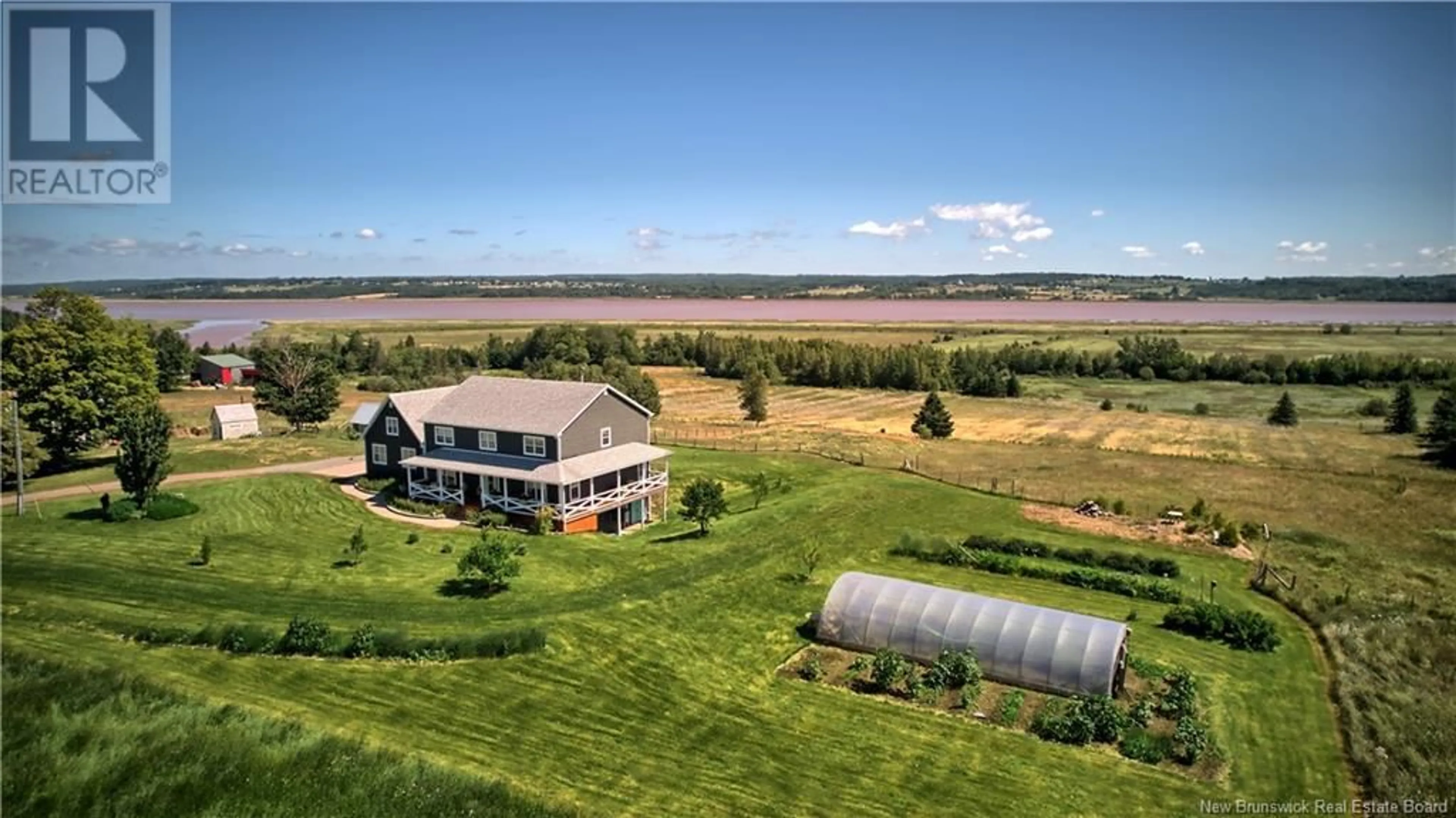 A pic from outside/outdoor area/front of a property/back of a property/a pic from drone, water/lake/river/ocean view for 2585 ROUTE 114, Weldon New Brunswick E4H4P8