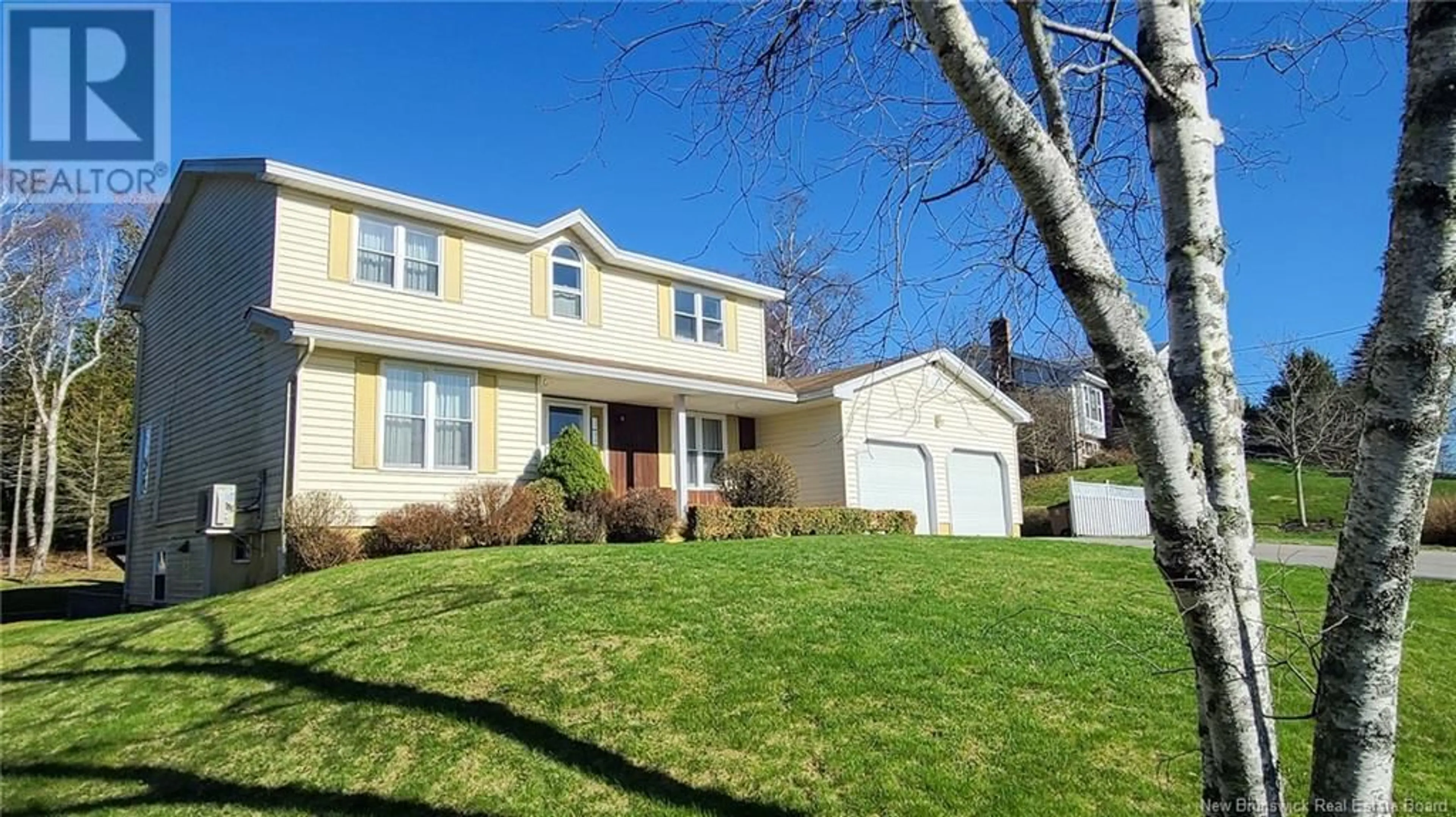 Home with vinyl exterior material, street for 8 WHITETAIL LANE, Saint John New Brunswick E2K4T5