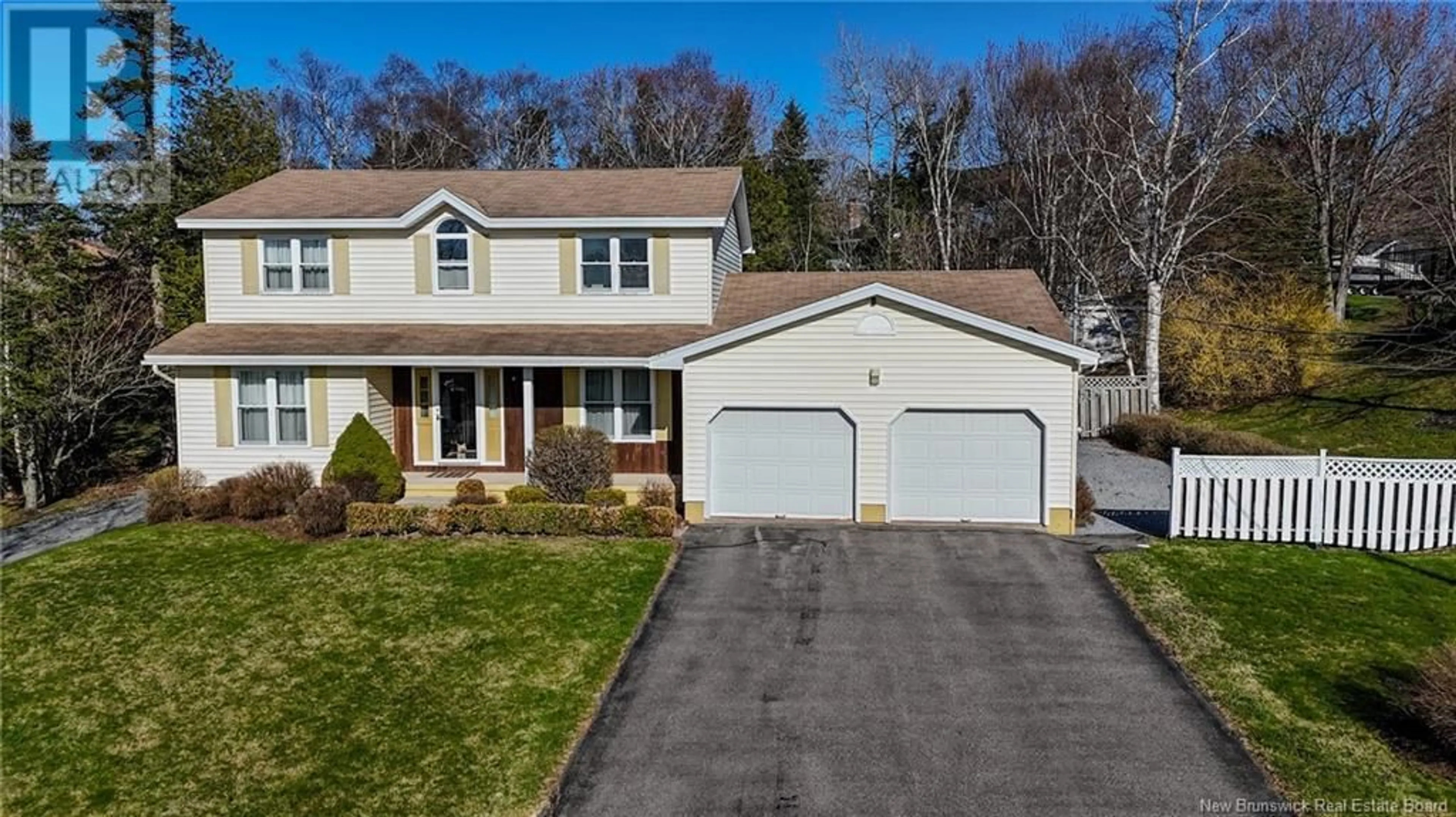Home with vinyl exterior material, street for 8 WHITETAIL LANE, Saint John New Brunswick E2K4T5