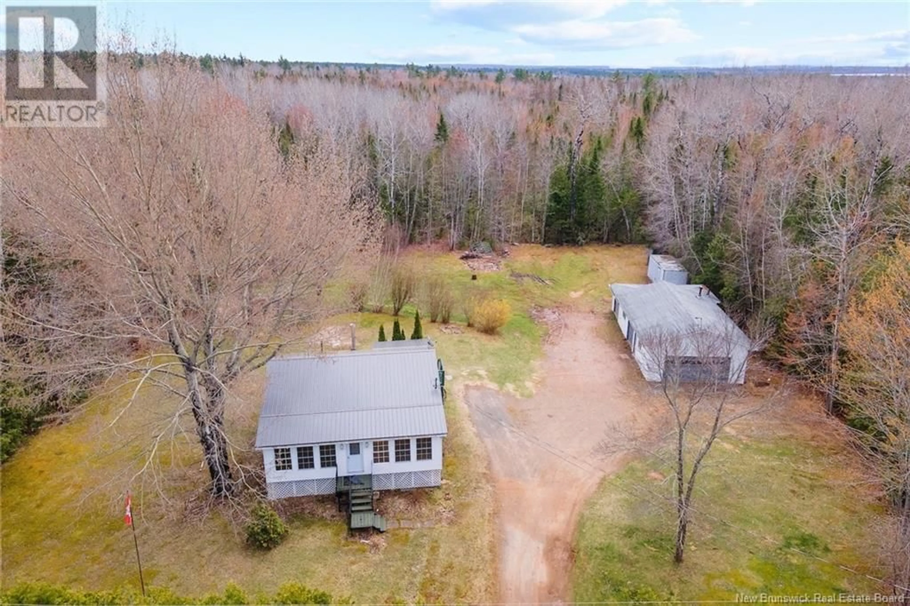 A pic from outside/outdoor area/front of a property/back of a property/a pic from drone, forest/trees view for 35 PORTAGE ROAD, French Lake New Brunswick E2V4H2