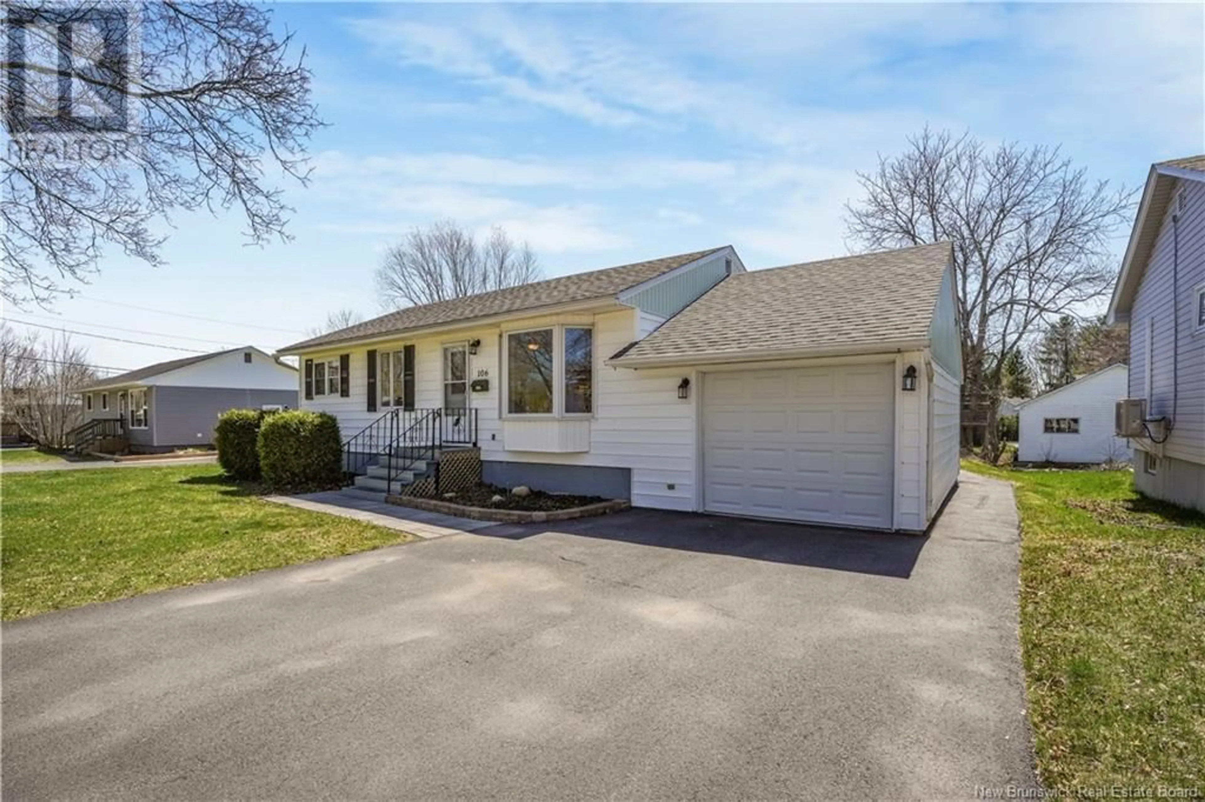Home with vinyl exterior material, street for 106 TEAK DRIVE, Fredericton New Brunswick E3A2J1